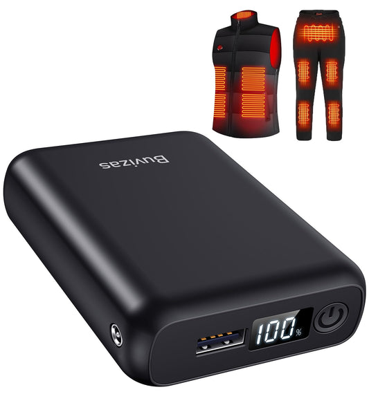 7.4V 18400mAh Heated Vest Battery Pack for ORORO, for Venustas, Portable 7.4V Battery Pack for Heated Jacket with 2 Adapter Cables, Power Bank for Heated Vest, Jacket, Pant(No for 5V Heated Device)