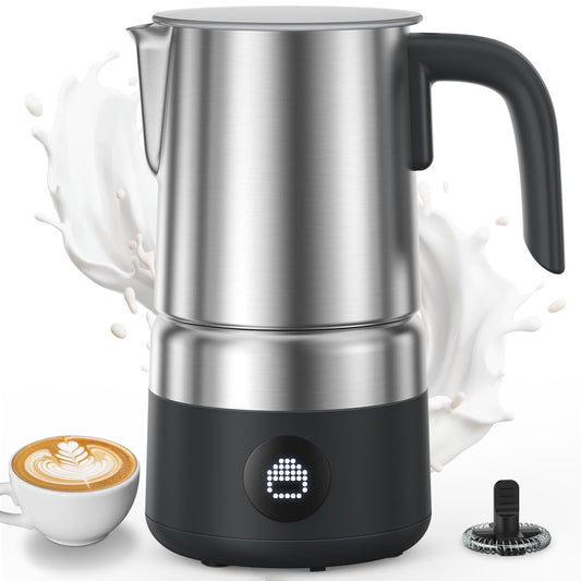 8-IN-1 Milk Frother and Steamer 600W w/Smart Touch Control, AMZCHEF 17oz/500ml Detachable Frother for Coffee, Automatic Warm and Cold Foam Maker, Hot Chocolate Maker, Dishwasher Safe