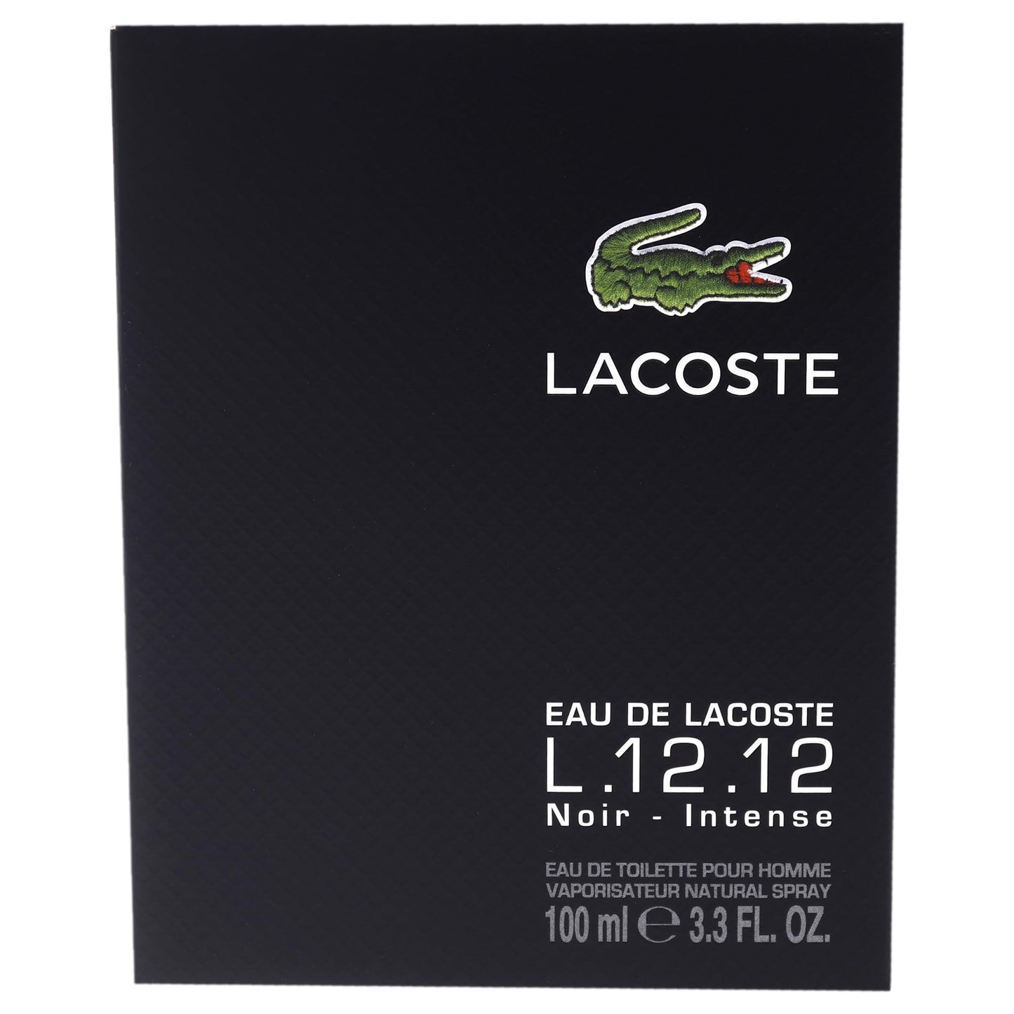 Lacoste Eau de Toilette Spray for Men, Eau De Lacoste L.12.12 Noir, 3.3 Ounce