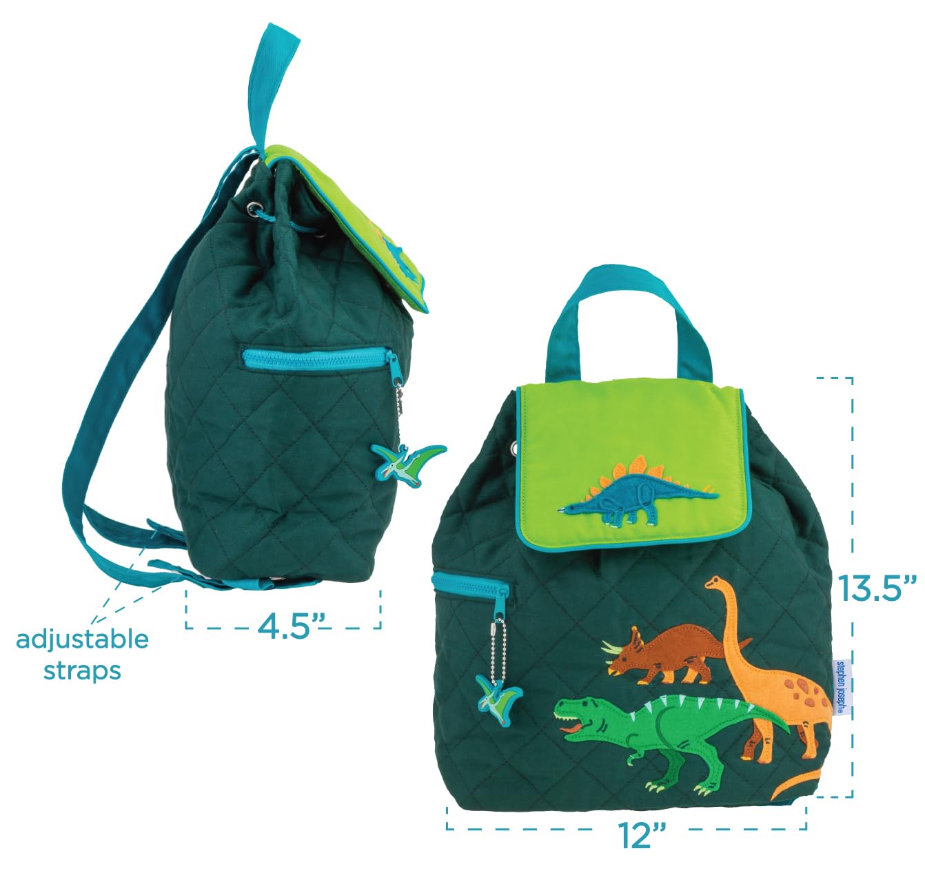Stephen Joseph Unisex Toddler Back to School, Quilted Backpack, One Size, Horse