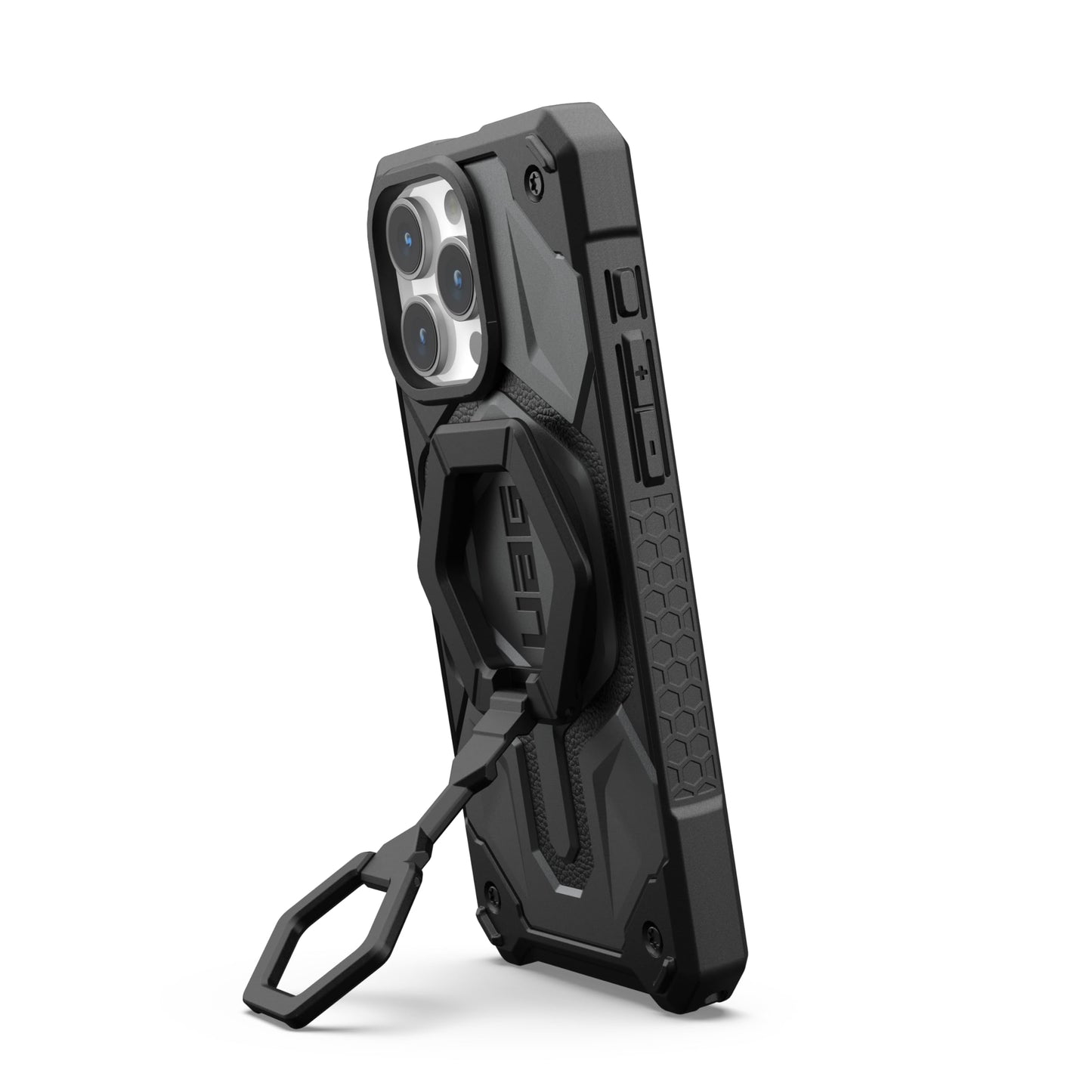 URBAN ARMOR GEAR UAG Magnetic Phone Ring Stand Compatible with MagSafe Magnet, Removable Metal Finger Ring Grip & 360 Rotation Adjustable Kickstand for iPhone 16/15/14/13, Galaxy S24/S23, Black/Black