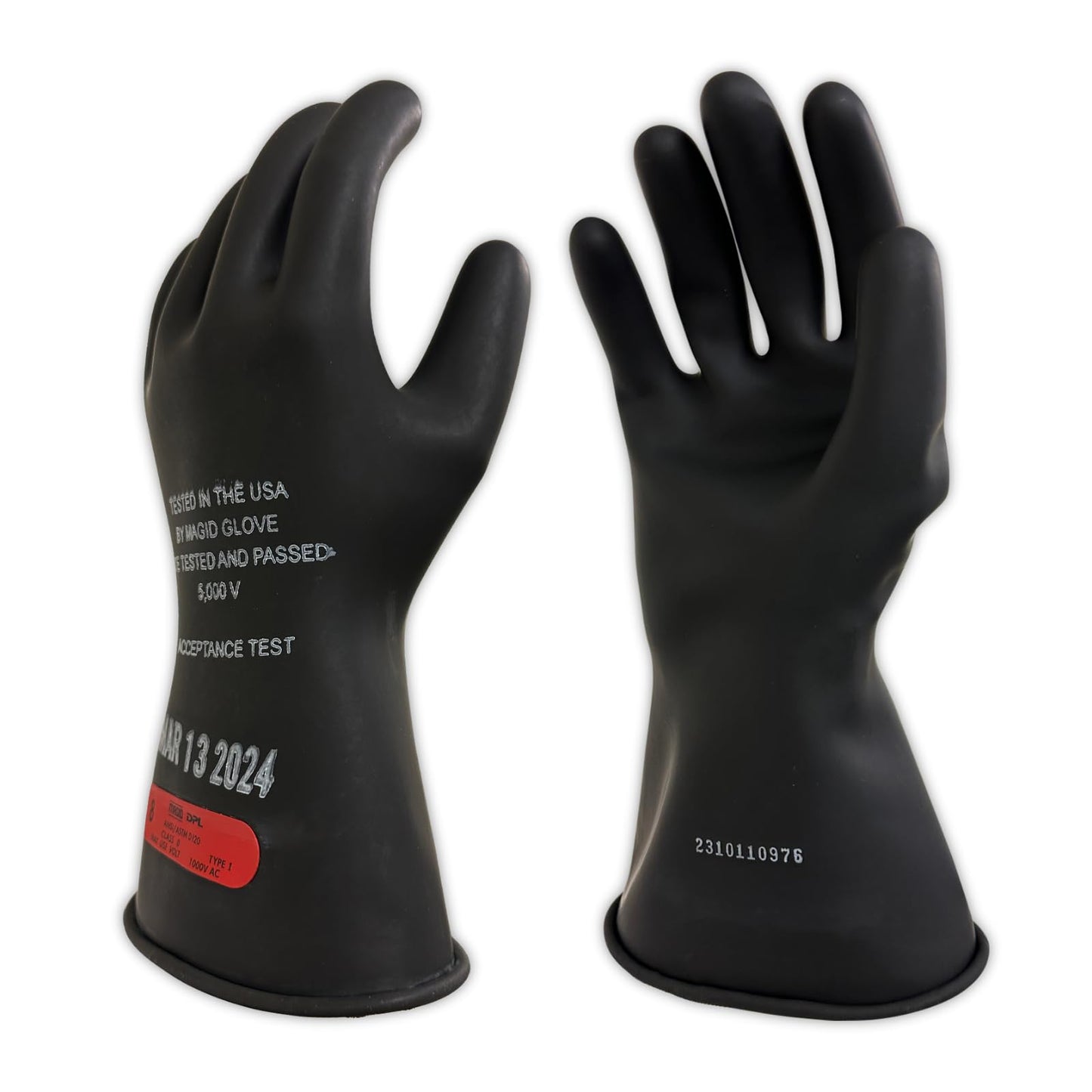 MAGID Insulating Electrical Gloves, Size 9, Class 0 | Cuff Length - 11" | Lineman & Electrician Voltage Gloves, M011B9