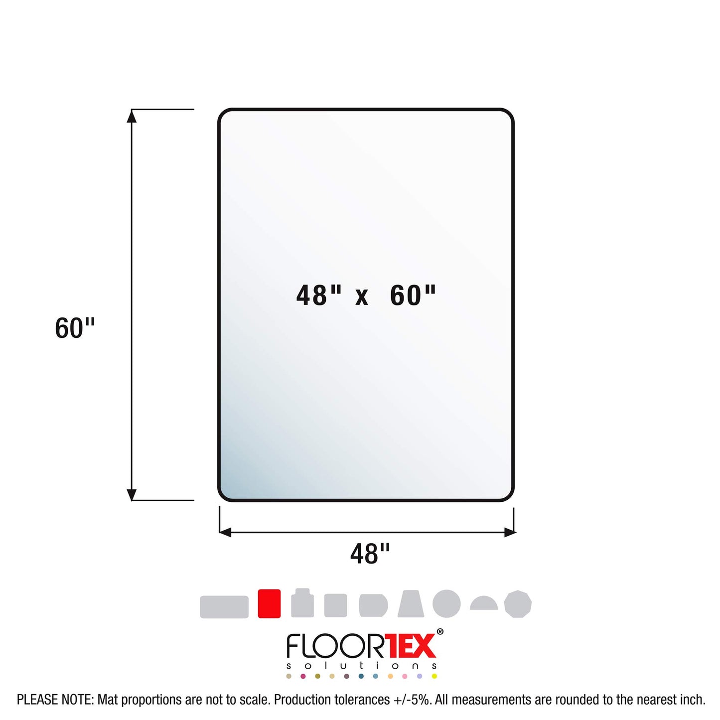 Cleartex® Evolutionmat® Rectangular Anti-Slip Chair Mat for Hard Floors and Very Low Pile Carpets - 48" x 60"