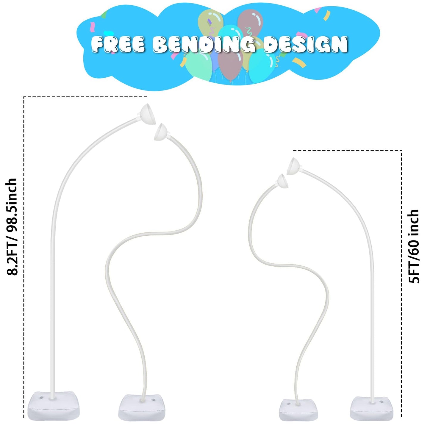 CYAOOI Balloon Arch Kit with Balloon Pump Electric, 8.2FT & 5FT Free Bending Balloon Arch Stand, Half Arch Frame Balloons Column Stand with Water Fill Base for Wedding Baby Shower Birthday Party Decor