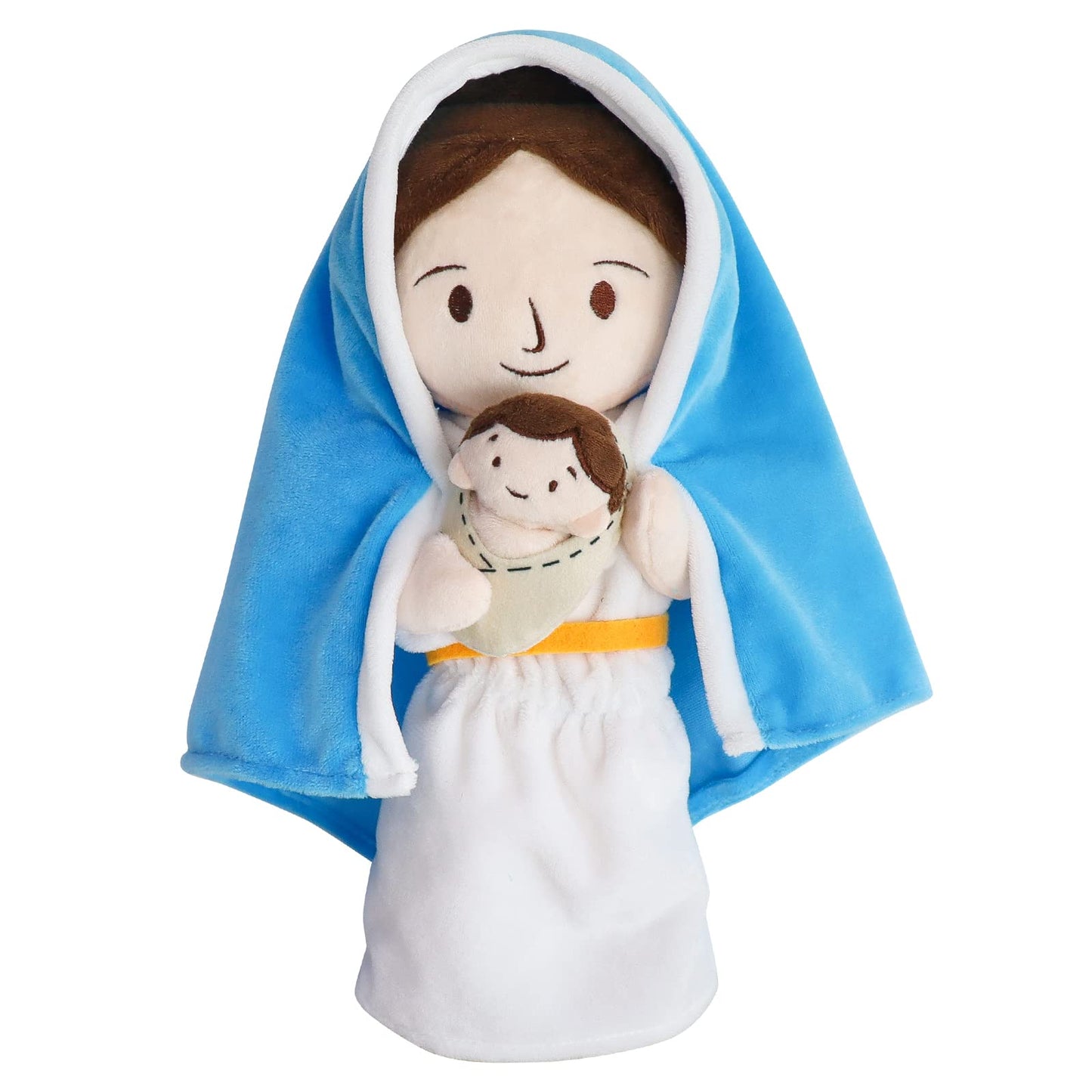 Jesus Plush Doll Guardian Mary Stuffed Animal Baptism plushie Savior Toy Gifts for Church Sunday School Religious Easter Gift (Mary)