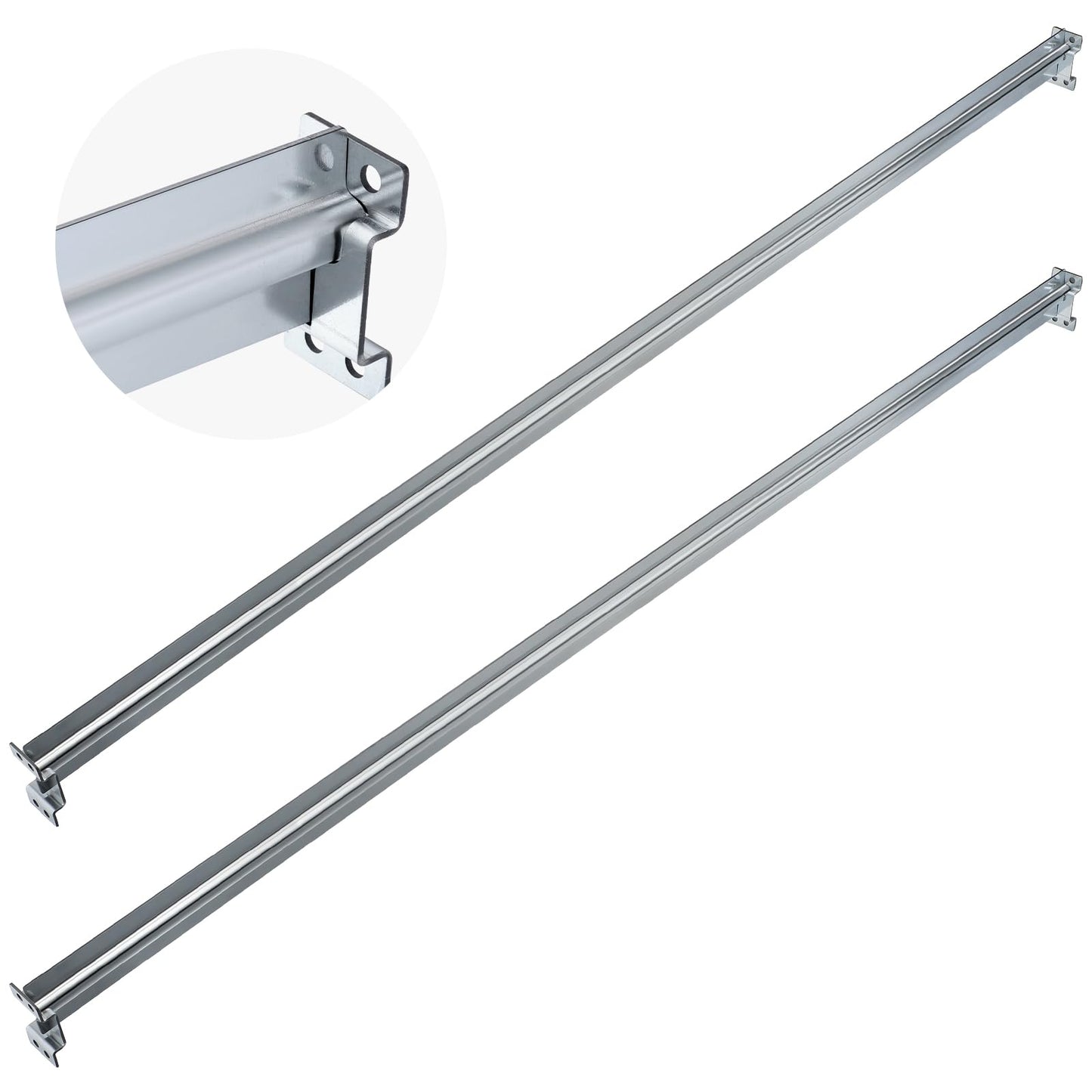 Trandraft 2 Pack Universal File Bars for Filing cabinet Lateral Front to Back File Drawer Rail for Hanging Wood Cabinets Office Storage to Keep Organized (Silver)