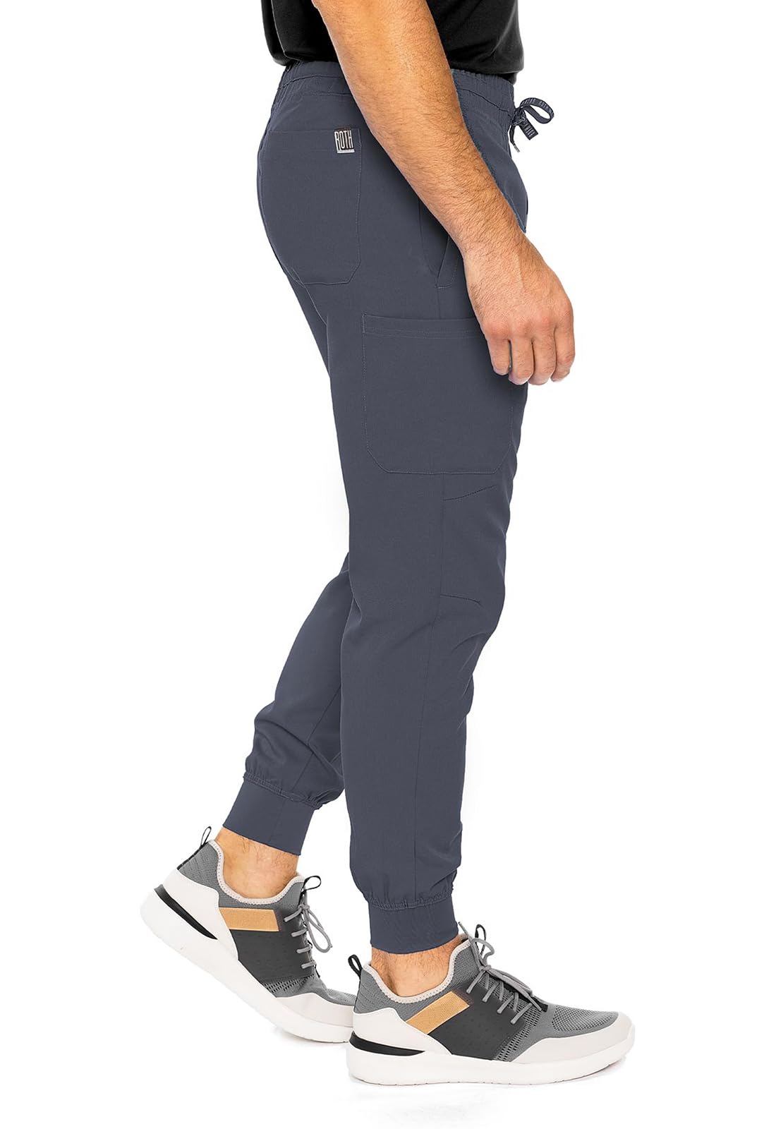 Med Couture Bowen Scrub Jogger Pants for Men - Perfect for Casual Wear and Active Lifestyles MC7777, Pewter, Large