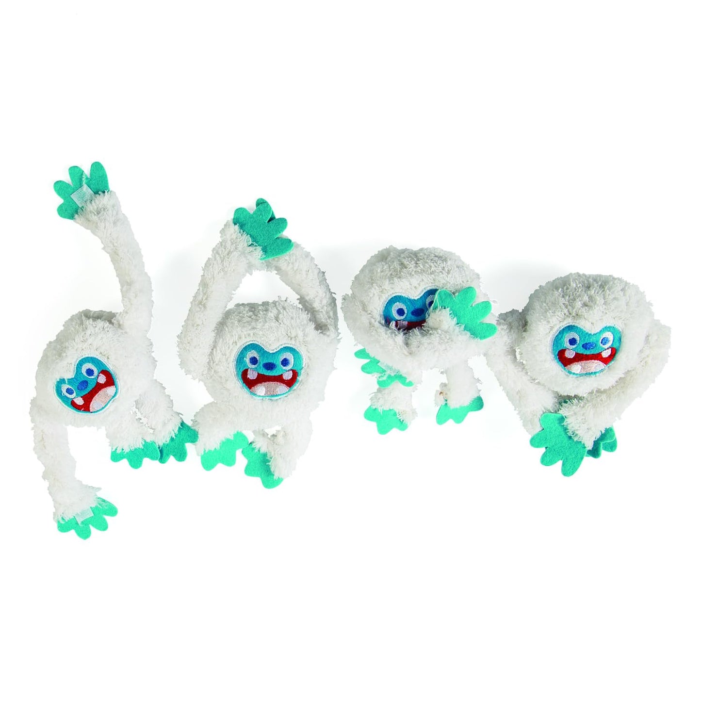 Fun Express Long Arm Plush Big Foot Bumble Yetis (Set of 12) Winter Christmas Stuffed Animal Toys and Stocking Stuffers