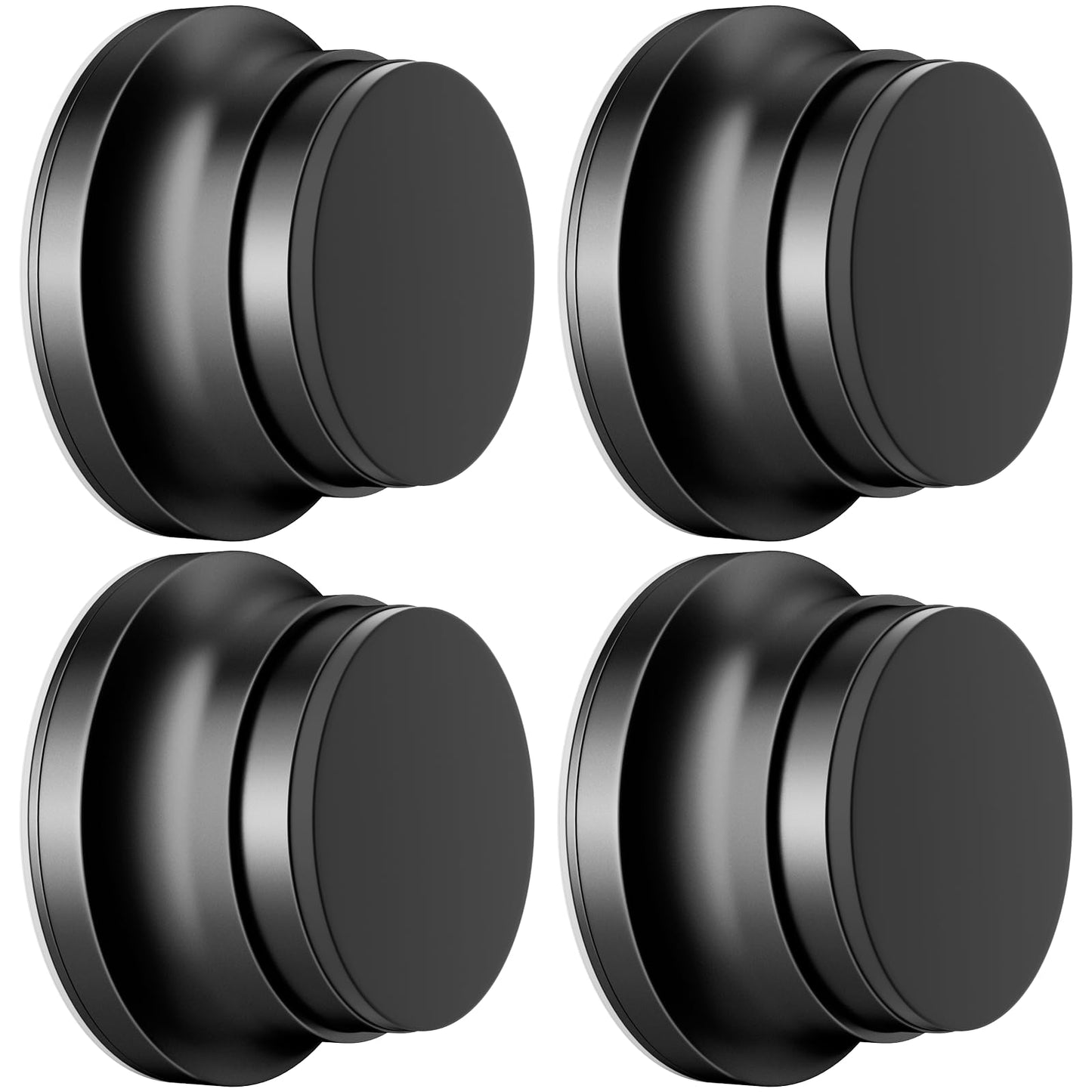 4PC Door Stoppers for Wall, 1.65 x 0.9 Inch Door Knob Wall Protector with Silicone & Aluminum Alloy, Adhesive & Screw Mounting Door Bumper for Home & Office Walls, Black
