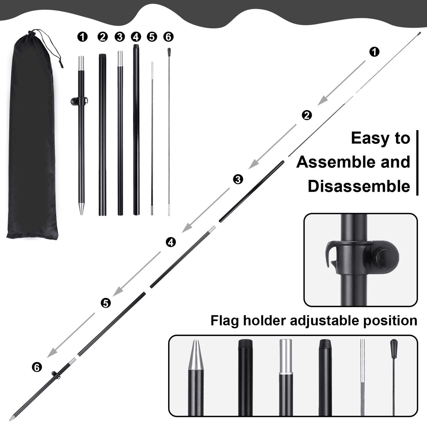 Buryeah 3 Sets Now Open Feather Flag Banner for Business Advertising 7 Feet Tall Grand Opening Feather Flag Sign with Fiberglass Pole Kit Rotating Ground Spike and Portable Bag (Black)