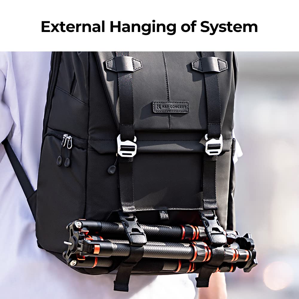 K&F Concept Camera Backpack, Camera Bags for Photographers Large Capacity Camera Case with Raincover,15-15.6 Inch Laptop Compartment Compatible for Canon/Nikon/Sony/DJI Mavic Drone(Backpack 20L)