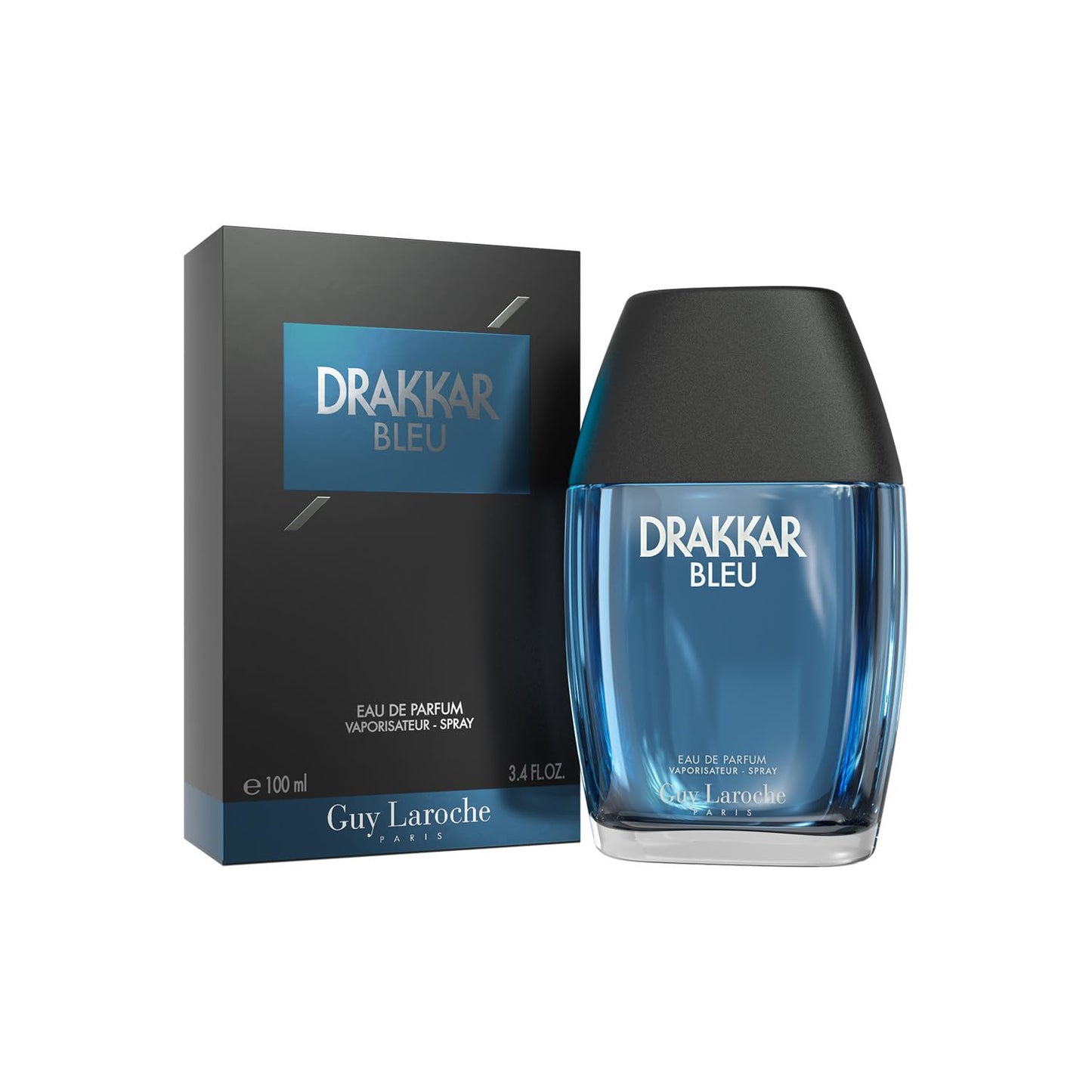 Guy Laroche Drakkar Bleu - Iconic Designer Fragrance - Powerful, Acquatic & Fresh Eau de Parfum - Aromatic Fougère - Long Lasting Mens Cologne - Day and Evening Scent 3.4 Fl Oz
