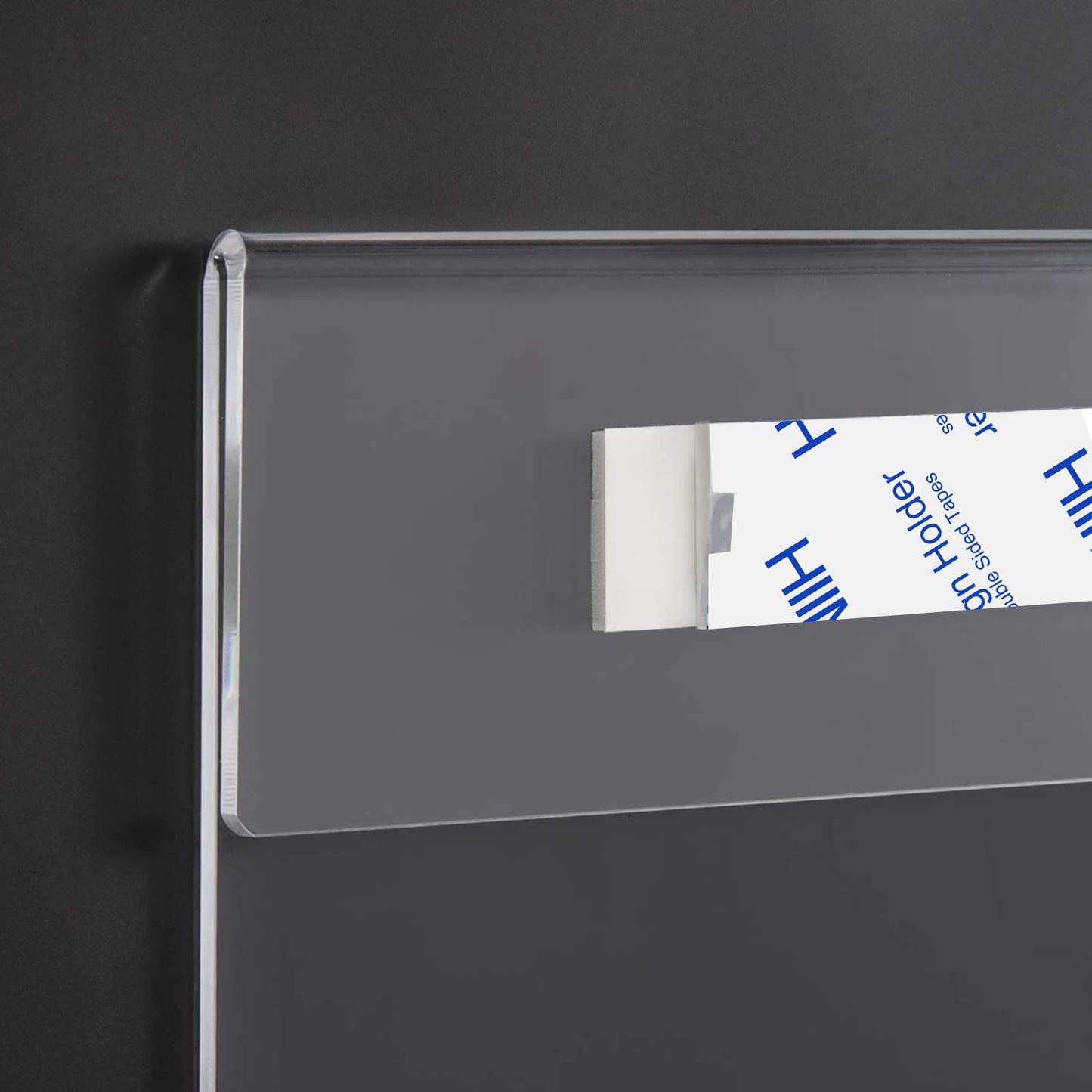 HIIMIEI Acrylic Wall Sign Holder 8.5 x 11 Inches Horizontal 12 Pack, Clear Plexiglass Display Sign Holders Adhesive with 3M Tape, Plastic Photo Ads Frames for Office Hospital Hotel Store