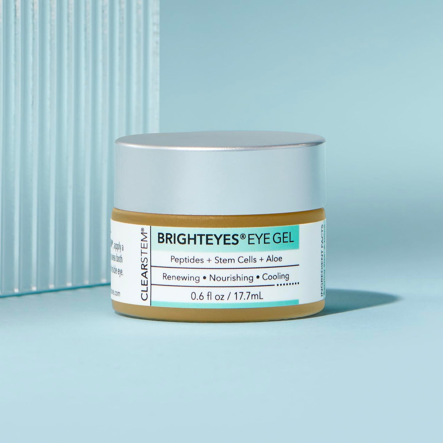 CLEARSTEM - BRIGHTEYES - Nourishing Eye Gel - For Puffy Eyes, Crow's Feet, & Dark Circles - Made with Collagen, Stem Cells, Peptides & Aloe Vera - Vegan - Gluten Free - Men & Women - 0.6 oz