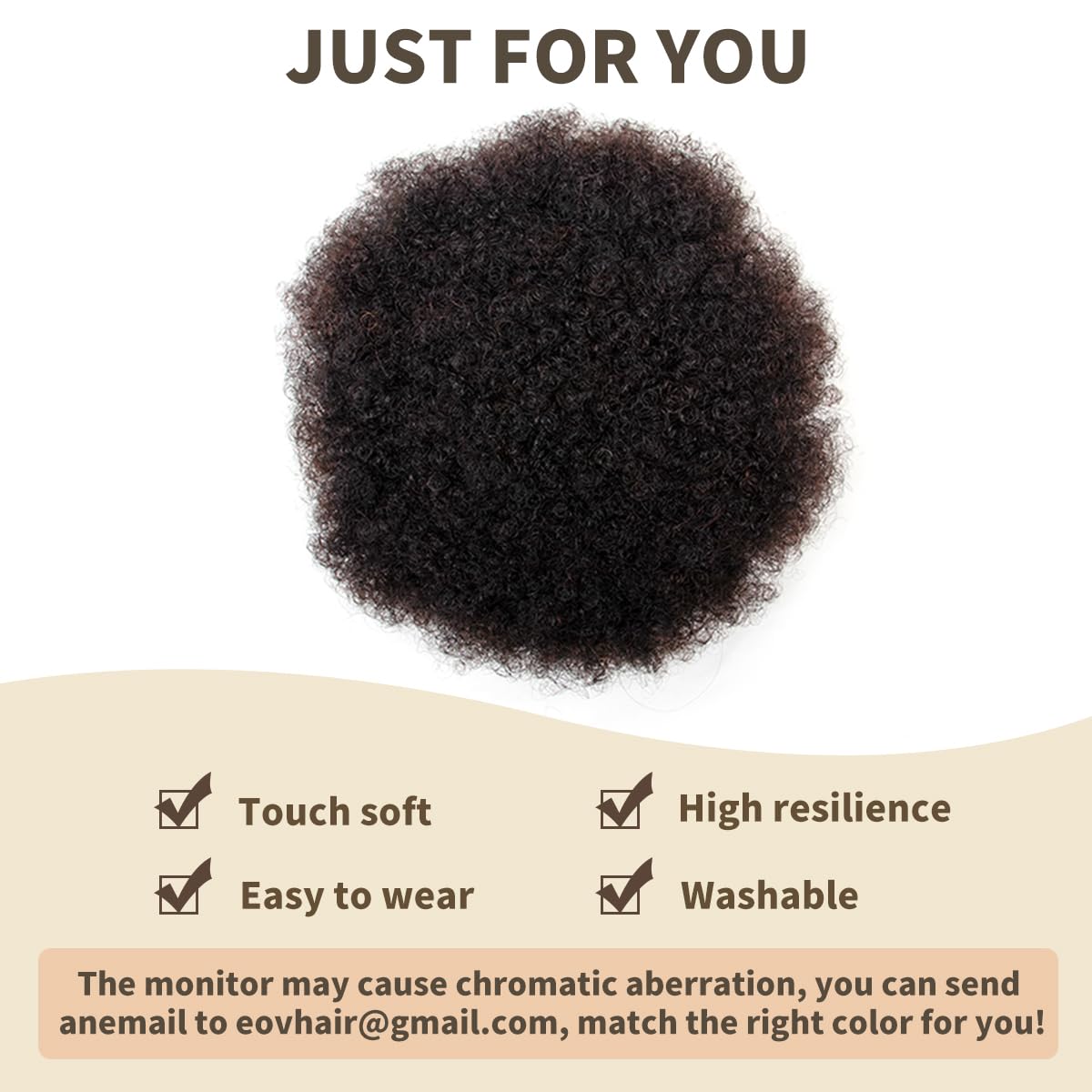 isheeny 2 PIECES Afro Puffs Natural Black Afro Puff Hair Bun For Kids, 100% Remy Human Hair Small Drawstring Ponytail For Little Girls, Curly Hairpiece Natural, Soft, And Durable For Repeated Use