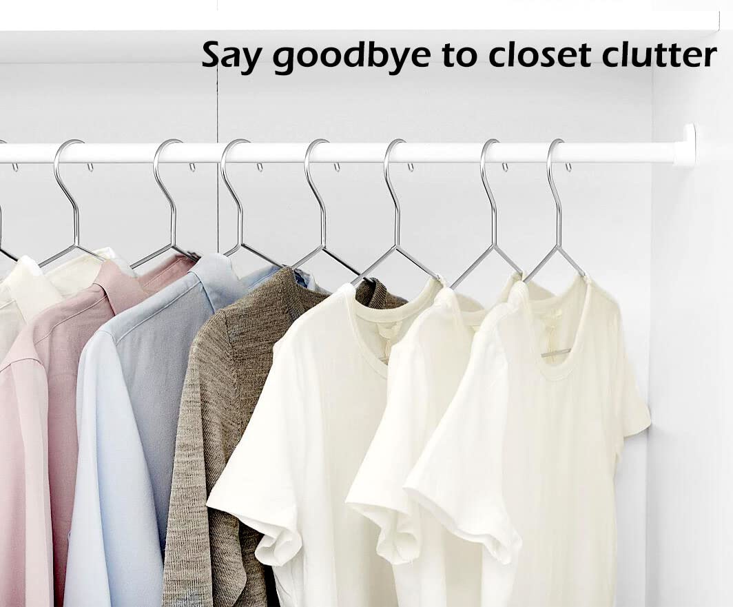 KEETDY 50 Pack Metal Hangers Coat Hangers Heavy Duty Stainless Steel Clothes Hanger for Closet Clothing Shirt Suit Pant 16.4 Inch