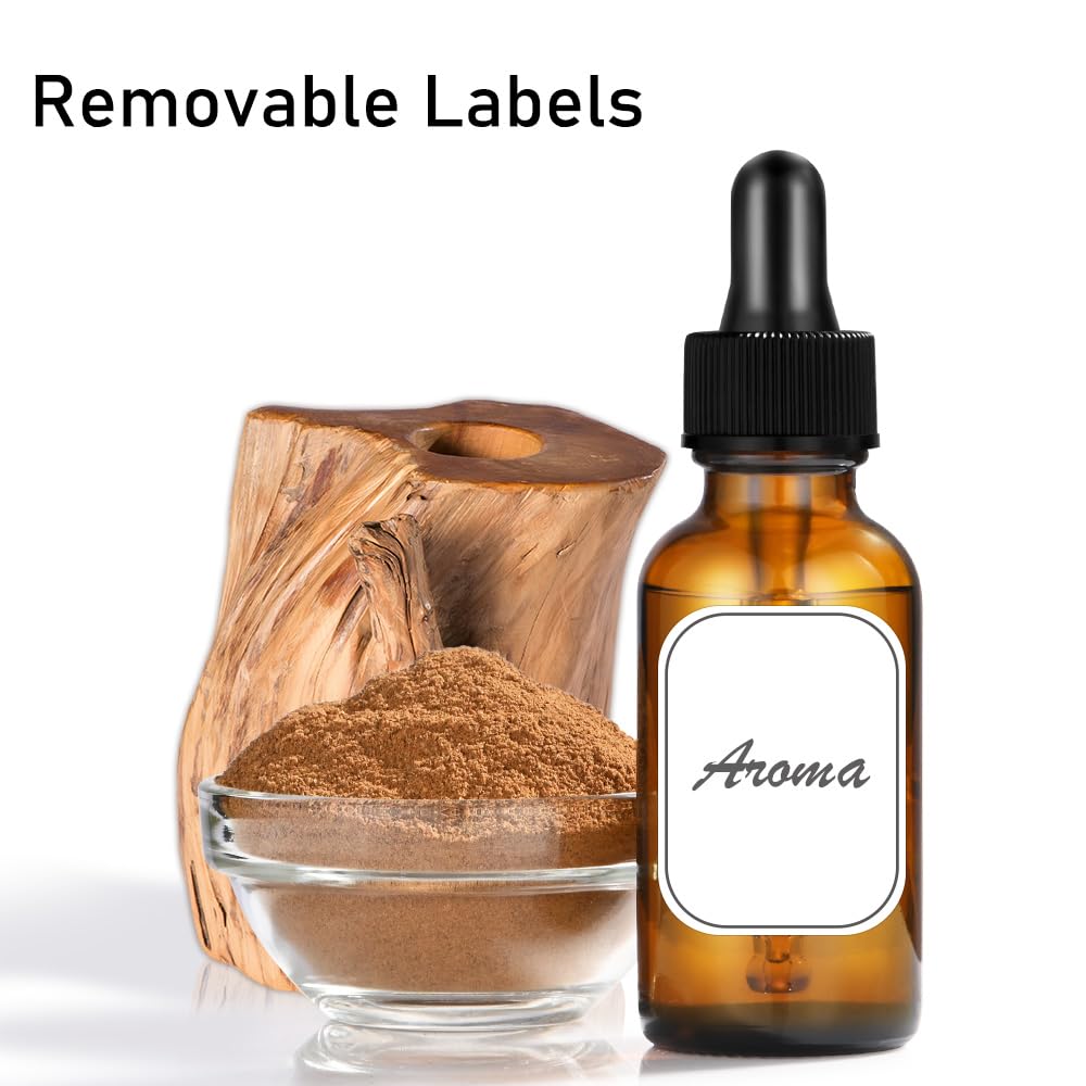Bumobum 1oz Dropper Bottles for Essential Oils, 100 Pack 30ml Amber Glass Tincture Bottles with Eye Dropper, 10 Funnel and 10 Long Dropper for Travel, Home use