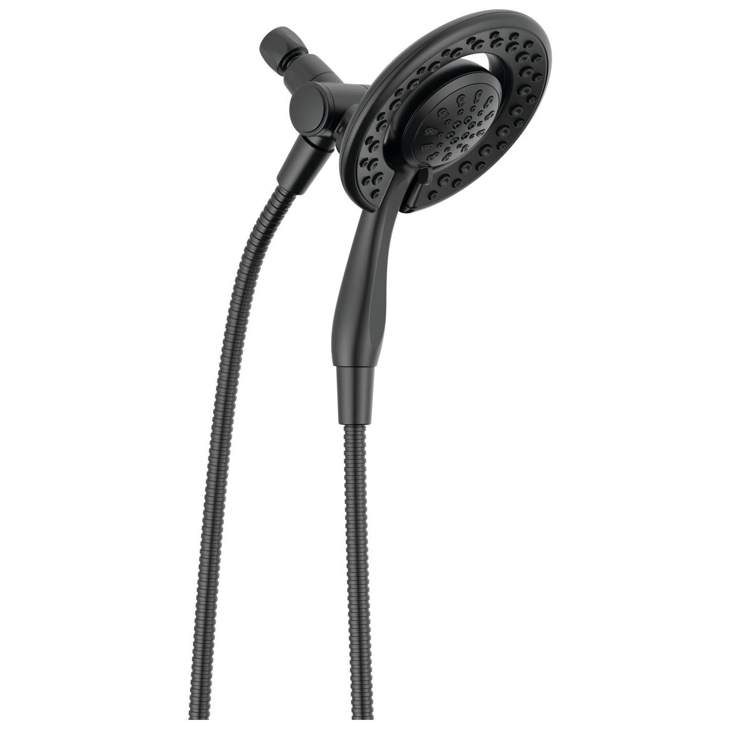 Delta 4-Setting In2ition 2-in-1 Dual Shower Head with HandHeld Spray, Matte Black Detachable Shower Head with Hose, Showerhead, 1.75 GPM Flow Rate, Matte Black 75486CBL