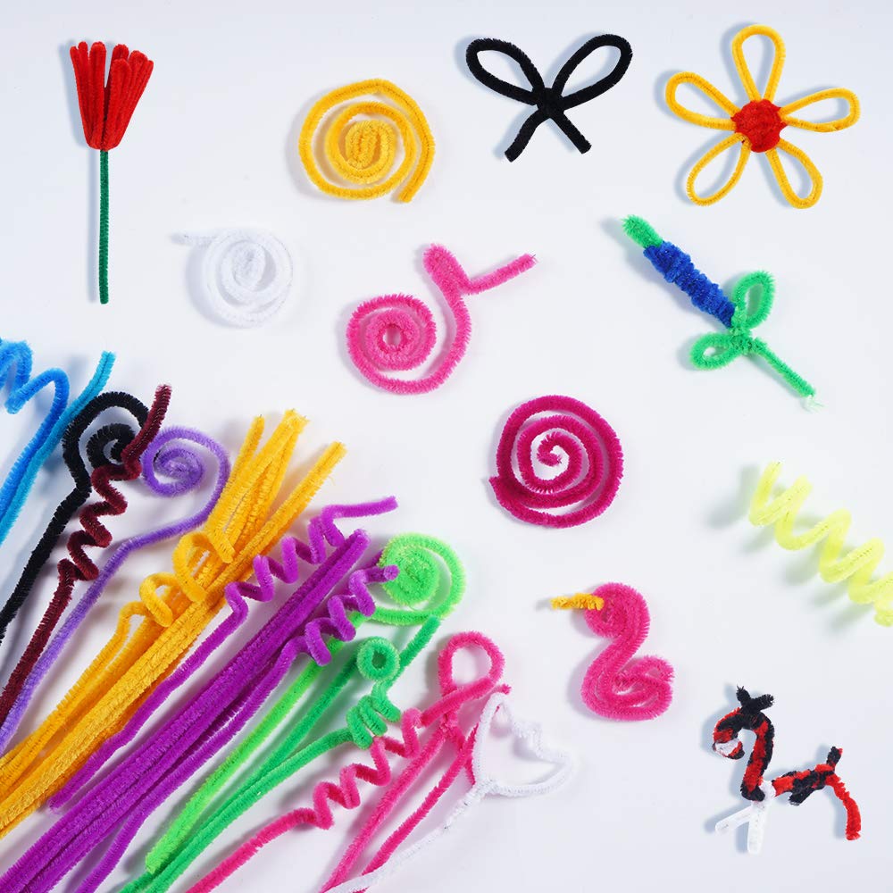 1600 Pieces Pipe Cleaners in 32 Colors Chenille Stems for Home and School DIY Art Crafts (0.23 x 11.8 Inches)