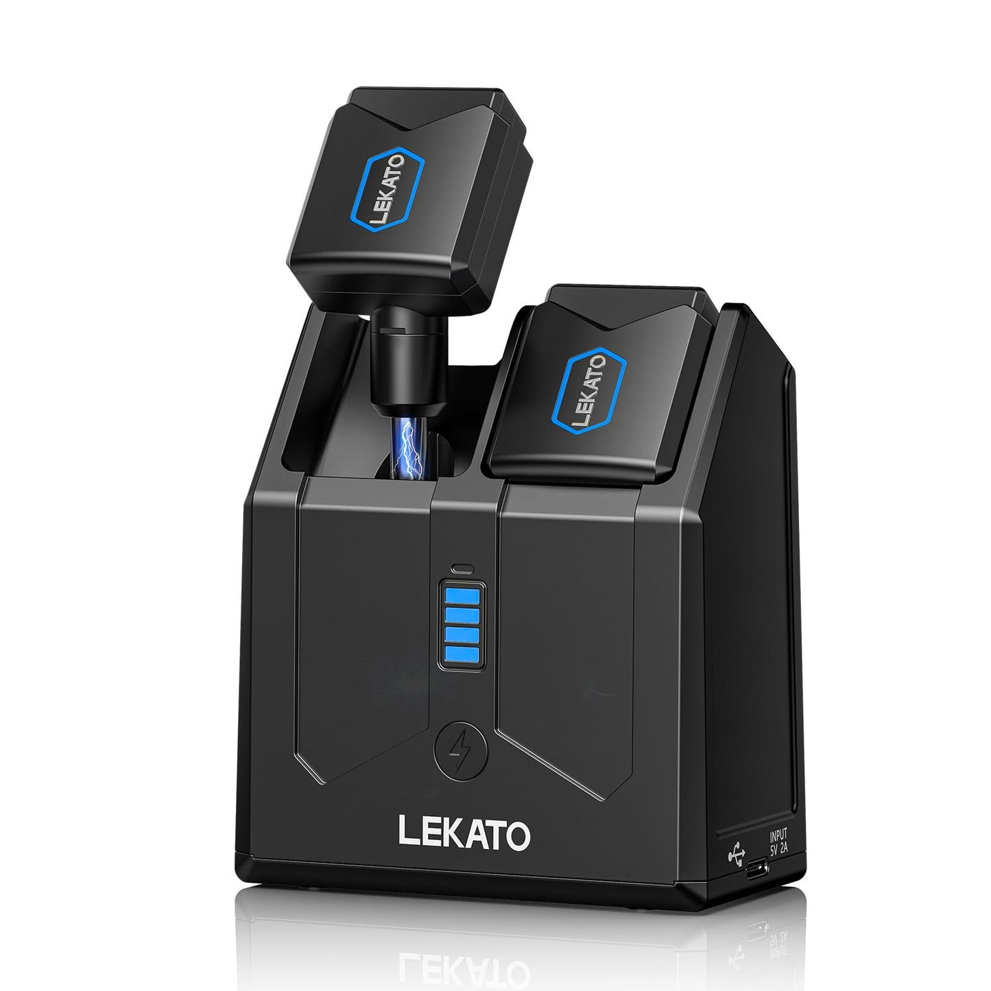 LEKATO Wireless Guitar System 5.8G Wireless Guitar Transmitter Receiver with Charging Box Rechargeable Audio Wireless Guitar Transmitter and Receiver with 4 Signal Channels for Electric Guitar Bass