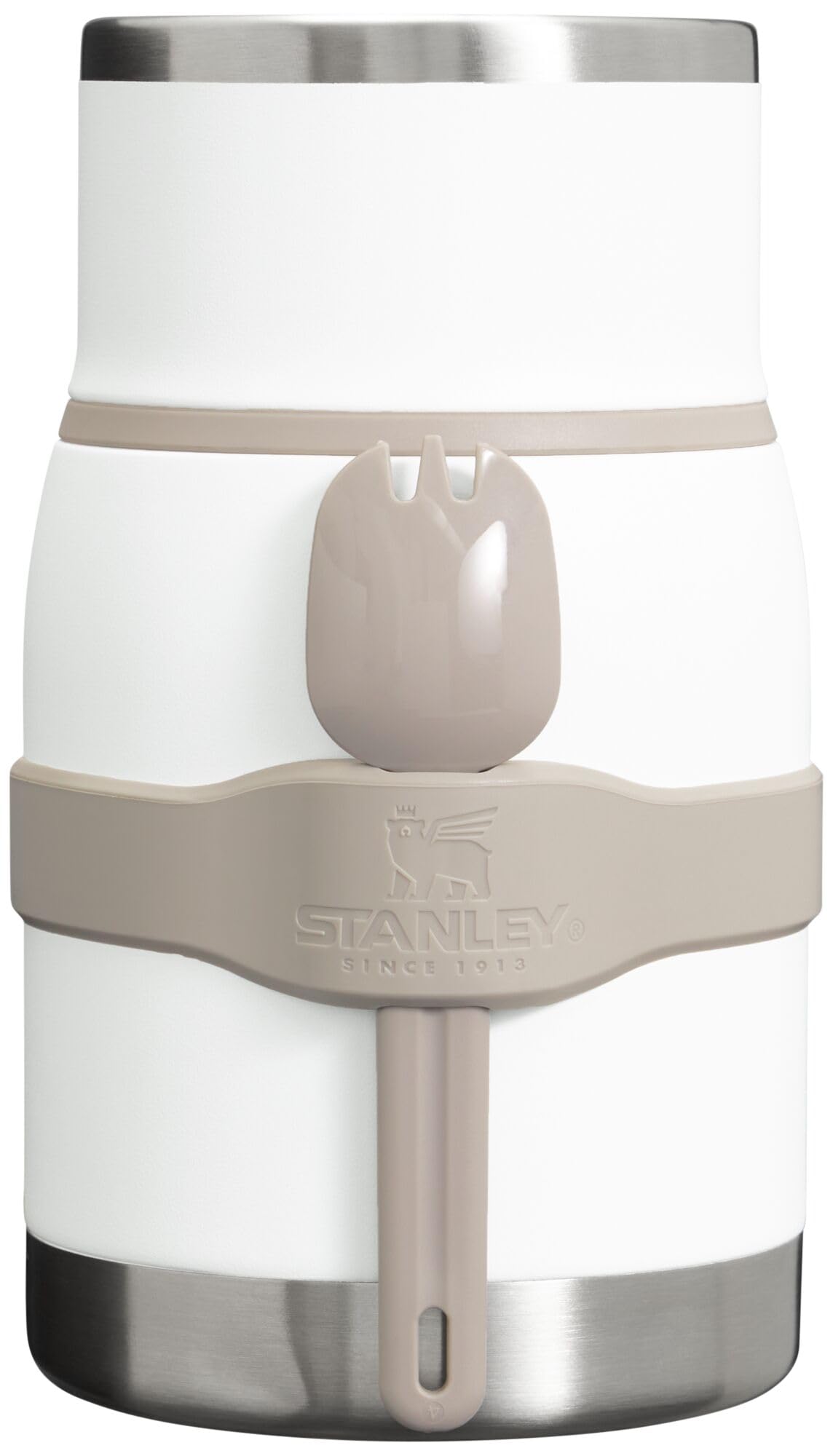 STANLEY Adventure To-Go Food Jar and Spork 24 oz | Vacuum Insulated Food Container | Wide Mouth Screw On Lid | Packable for Travel | Stainless Steel with Leakproof Lid | BPA-Free | Frost