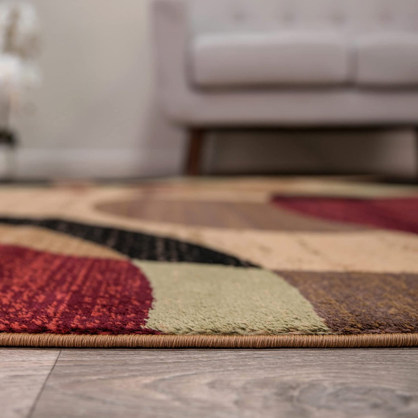 Rugshop Contemporary Abstract Circles Perfect for high Traffic Areas of Your Living Room,Bedroom,Home Office,Kitchen Area Rug 3'3" x 5'3" Multi