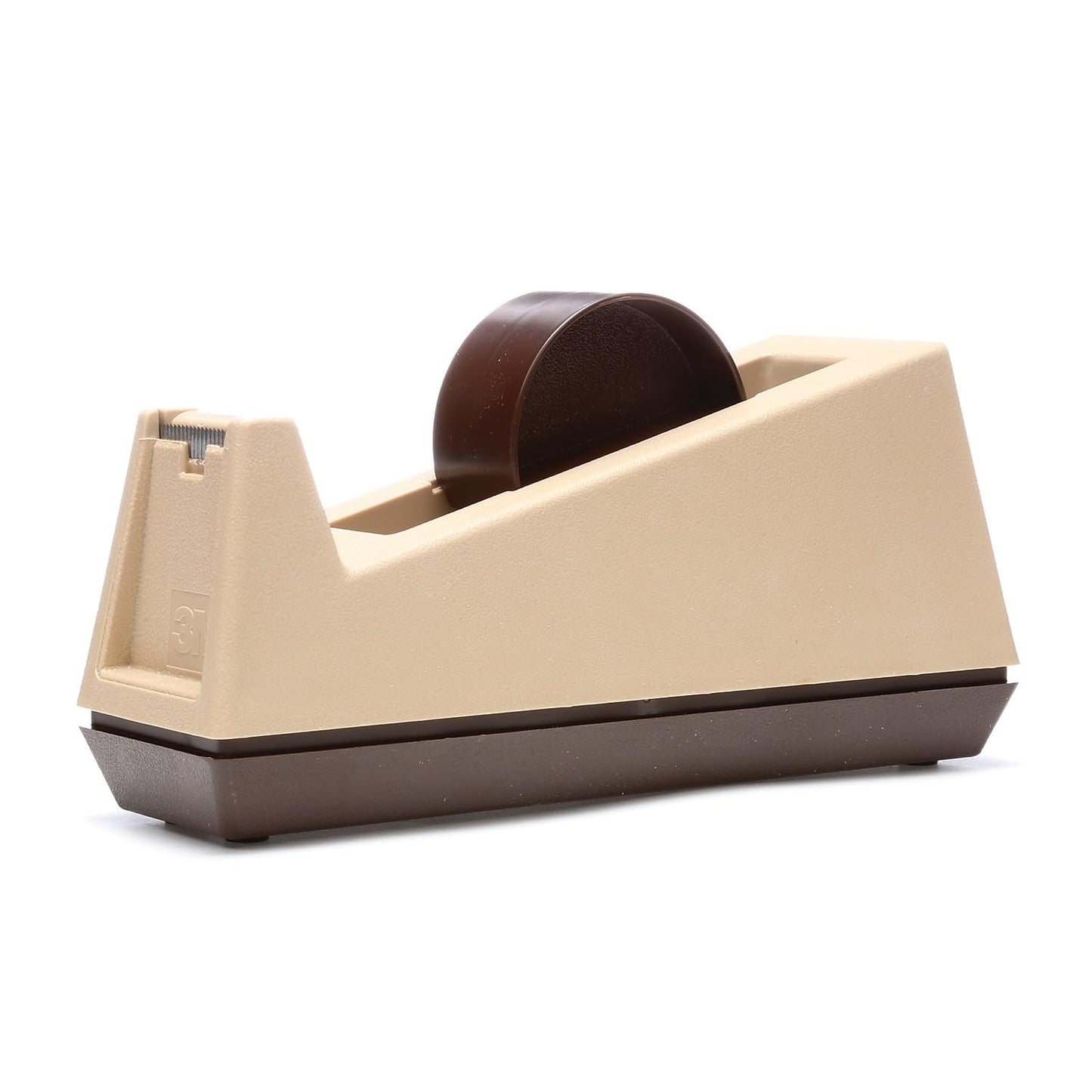 3M Scotch C25 Heavy-Duty Weighted Tape Dispenser, 3-Inch Core, Plastic, Putty/Brown