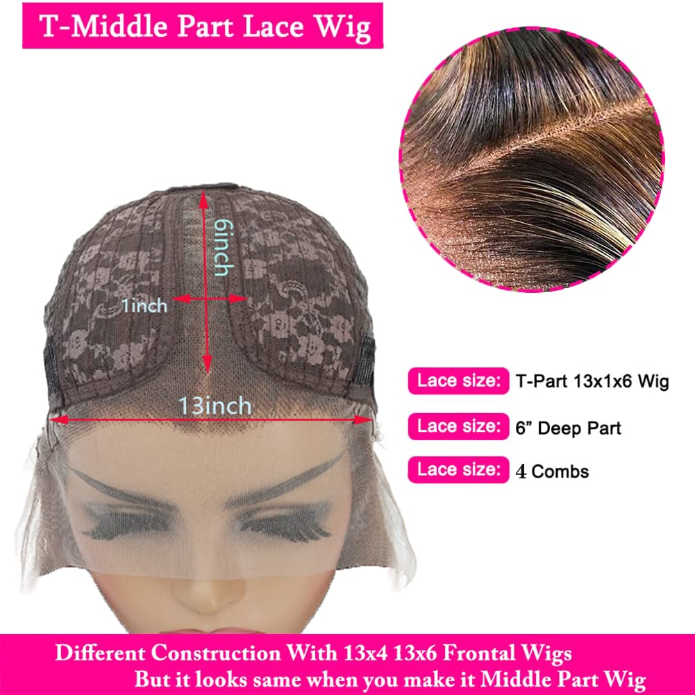 ObeyHeart Deep Wave Middle Part HD Transparent Lace Front Wigs Human Hair Natural Black Color 180% Density Brazilian Human Hair Wigs for Black Women Curly Lace Front Wig Human Hair(24 Inch)