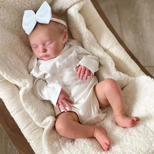 KSBD Reborn Baby Dolls - 20 Inch Lifelike Newborn Baby Doll, Realistic Baby Doll with Advanced Painted Veins, Look Real Sleeping Girl Baby Doll with Soft Cloth Body for Kid Age 3+ Laura