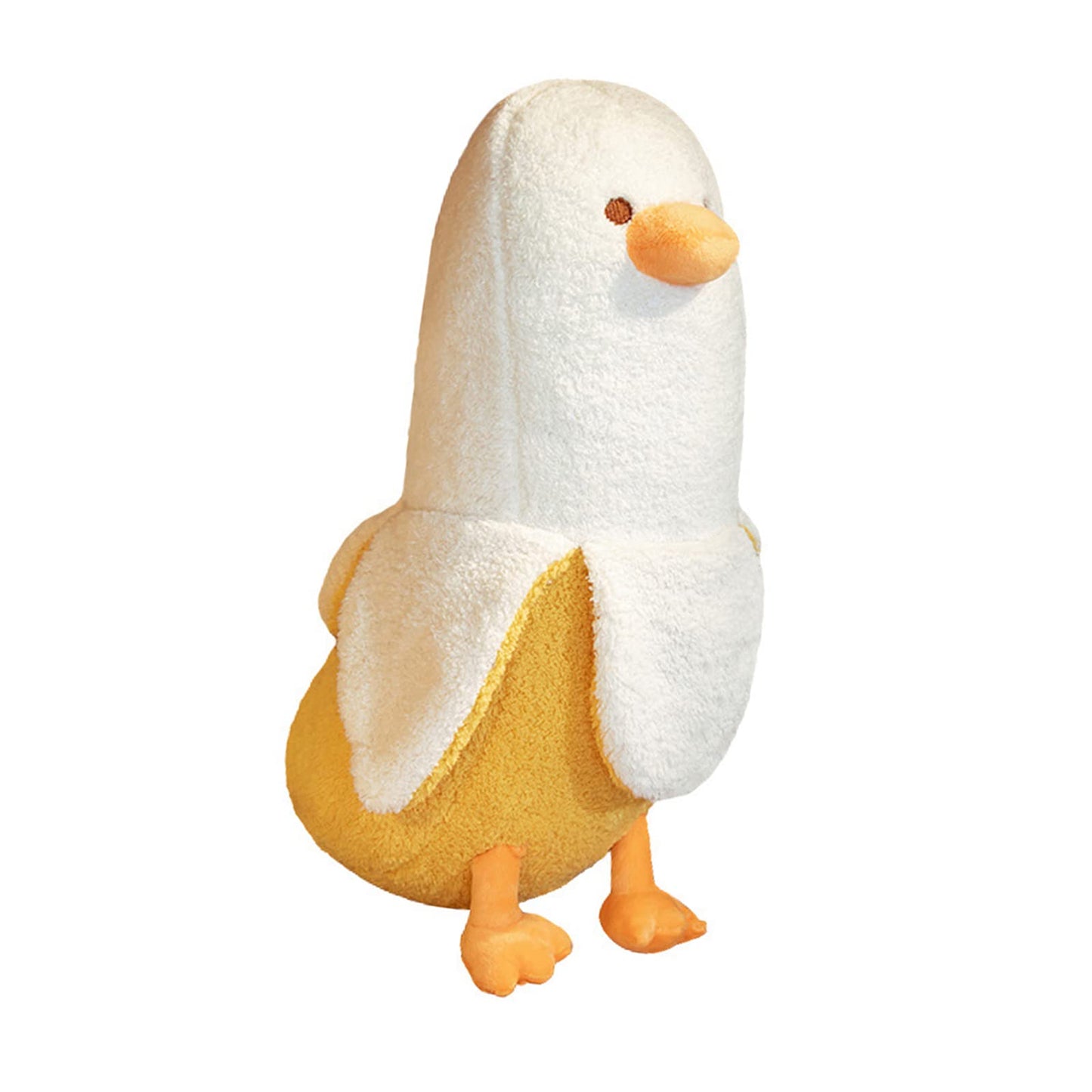 PEACHCAT Banana Duck Plush Toy Cute Plushie Hugging Plush Pillow Duck Stuffed Animal for Girls and Boys White 27.5"