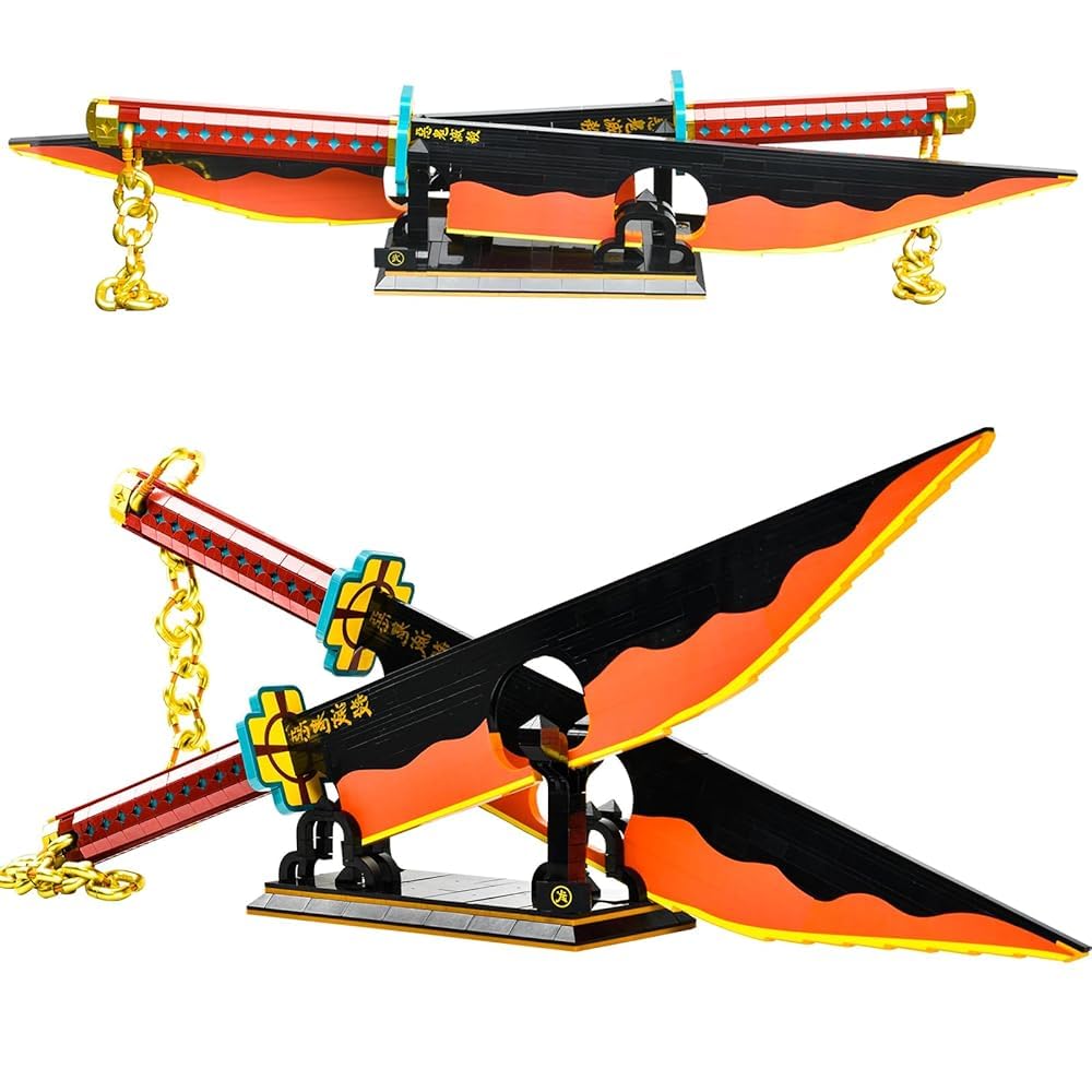 SATHIBI 82.6in Demon Swords Building Set,Tengen Uzui Sword Building Block with Stand Model Kits Katana Toy,Creative Gifts for Swords Fan Adults and Kids Boys 8-14 (1478 PCS)