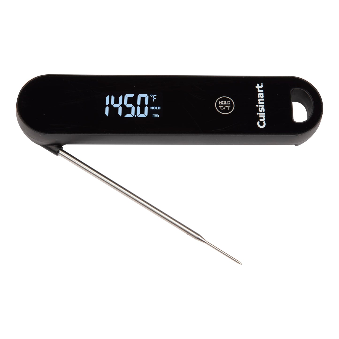 Cuisinart LED Digital Pro Instant Read Thermometer, Calibrated Ambidextrous Waterproof Meat Thermometer for Home & Grill, Lift to Wake Ultra Fast 0.6s Read Time, Home Gadget, BBQ, Smoker, Oil Fry