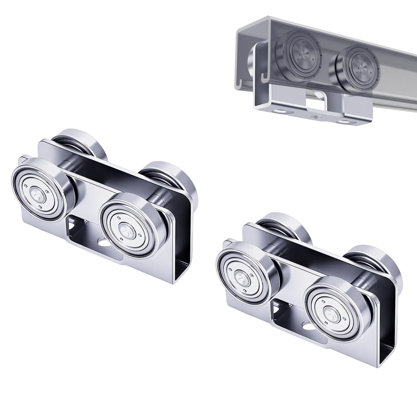 4 Wheel P2750-EG Trolley Assembly Light Duty Electric Hoist Trolley Roller for use with 1-5/8" Wide or All 1-5/8" or Taller Strut Channel,Unistrut Accessories,Superstrut,(8 Packs)