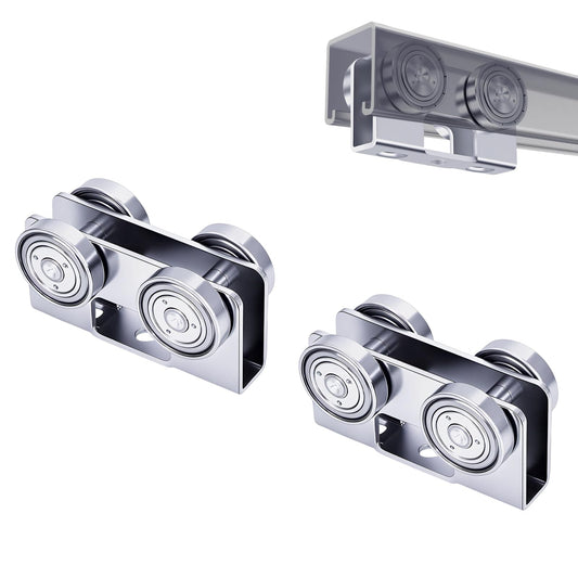 4 Wheel P2750-EG Trolley Assembly Light Duty Electric Hoist Trolley Roller for use with 1-5/8" Wide or All 1-5/8" or Taller Strut Channel,Unistrut Accessories,Superstrut,(8 Packs)