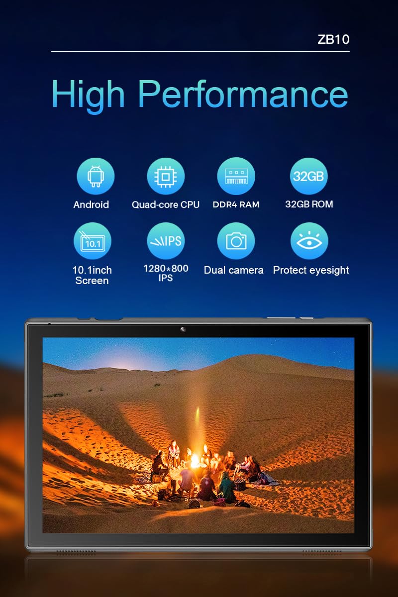 10 inch Tablet Android 15 Tablet PC, 10.1" Android Tablets DDR4 8GB RAM(5GB Expand) 32GB ROM 2MP+8MP Dual Camera 5G WiFi-6 BT Support 1TB Expand 10 IN IPS 6000mAh Battery Powerful Performance Tablets