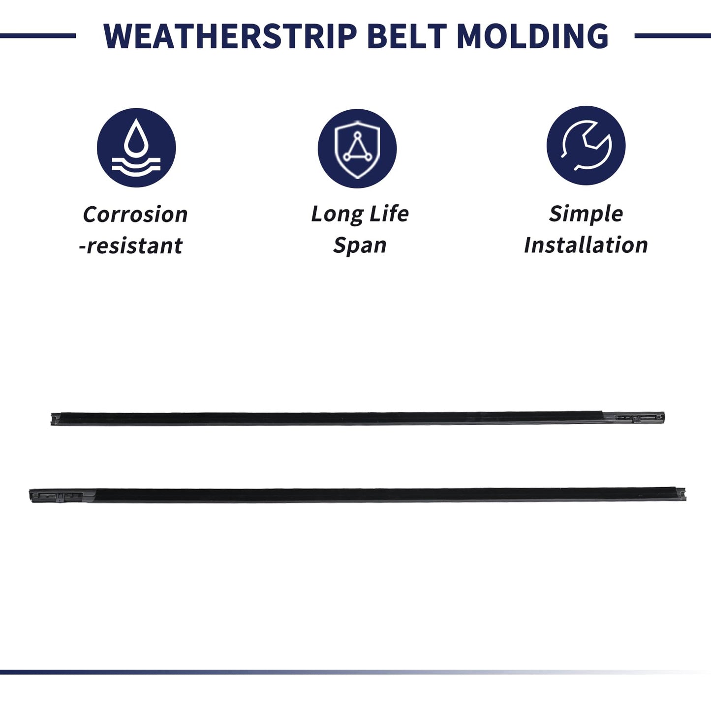 Magimaker Door Belt Molding Weatherstrip 72450-TBG-A01 72410-TBG-A01 Compatible with Honda Civic 2016 2017 2018 2019 2020 2-Door Window Trim Seal Strip