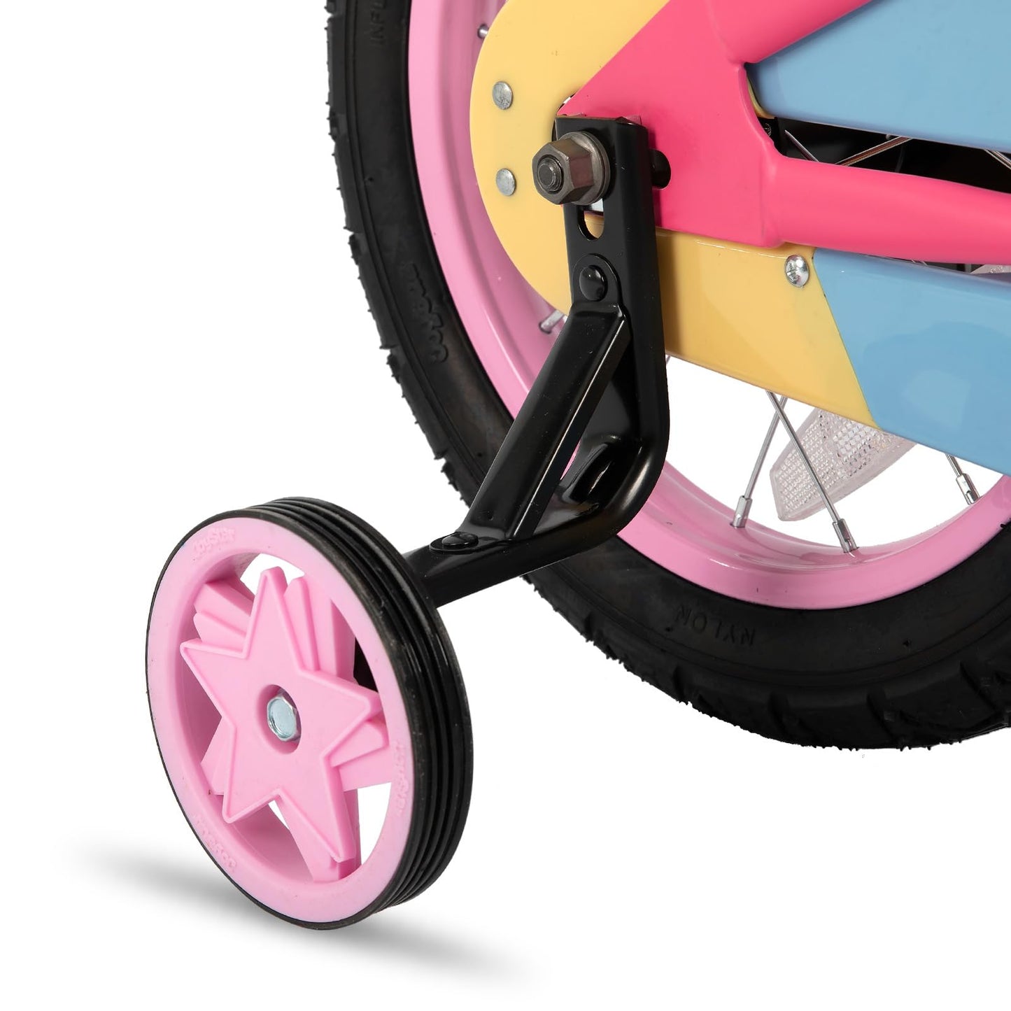 JOYSTAR 14 Inch Girls Bike for 3-5 Years Old 14" Toddler Rainbow Bicycle with Training Wheels and Coaster Brake Kids' Bikes 85% Assembled Pink