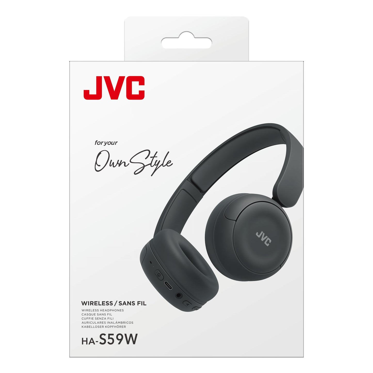 JVC - ON-Ear Wireless Headphones with Bluetooth 5.3 HAS59WB - Black
