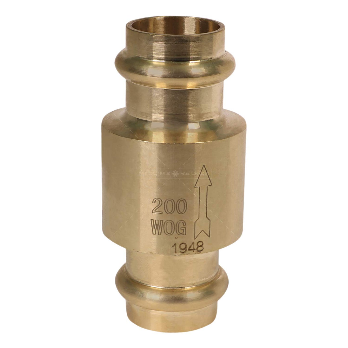 Midline Valve 372S256-5 Inline Spring Loaded Check Valve, Backflow Prevention, 3/4" Press Connections, Cast Brass (5 Pack), 5 Count