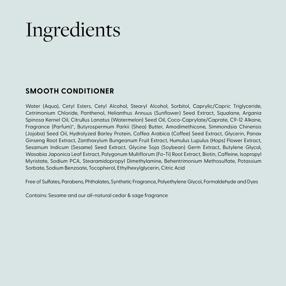 Arey Smooth Conditioner | Reduce the Signs of Aging Hair | Retains Moisture, Promotes Smoothness | For Use with Wash Shampoo | Vegan, Gluten-Free, Residue-Free & Cruelty-Free (8.45 Fl Oz, 30 Uses)
