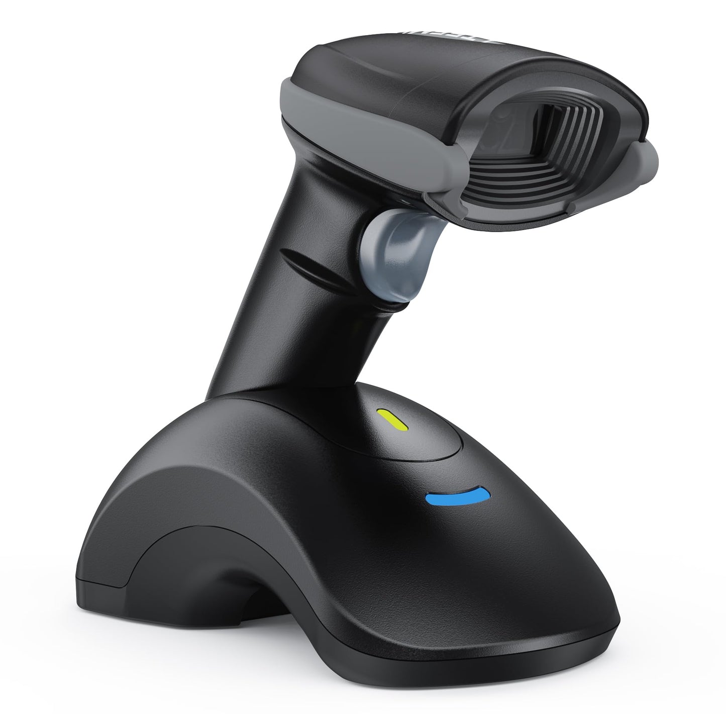 TEEMI Bluetooth Barcode Scanner with USB Charging Cradle Data Receiver, 1D 2D QR Wireless Bar Code Reader for iOS Android Windows Mac OS, BT 5.0 Longer Range, Automatic Handsfree Screen Scanning