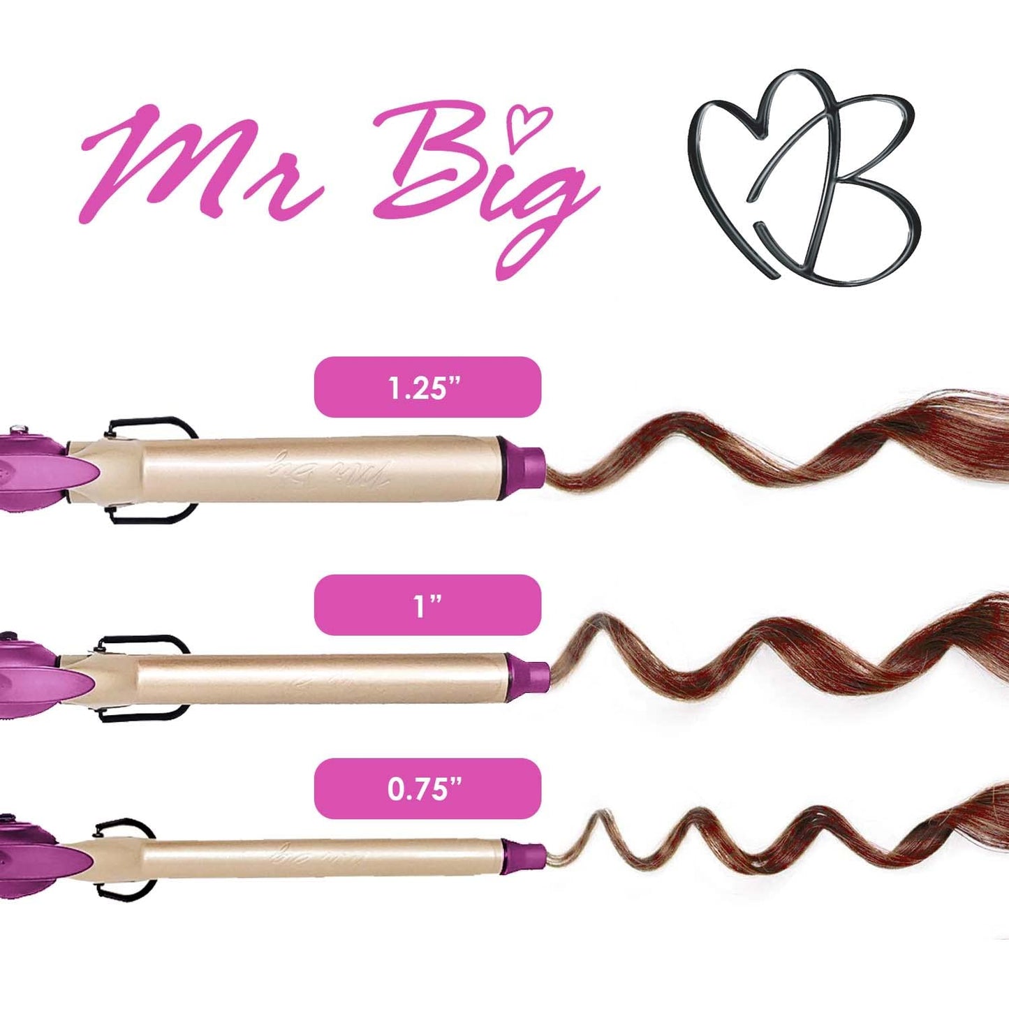 Mr Big Original Hair Curling Iron Wand - The Best, Longest XL Styling Curling Irons for Long Hair on The Market, Change Flat Bed Head Hair with This Waver Curler into Beach Waves, 9.5" Barrel, 1"