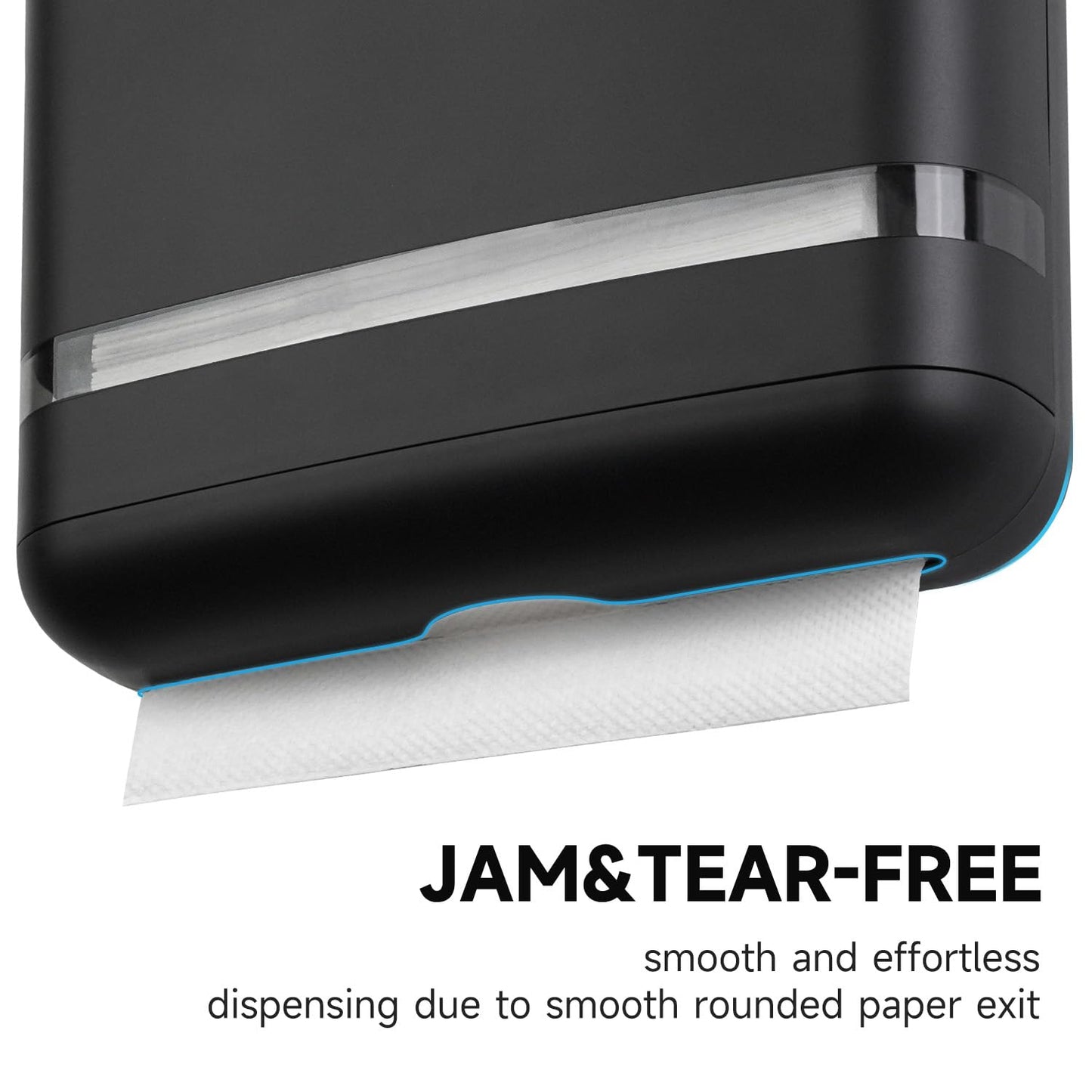 AIKE 400 Sheets Multifold Paper Towel Dispenser Wall Mount for Commercial with Lock Large Capacity, Black (Folded Size 9.0" x 3.5" Or Smaller)