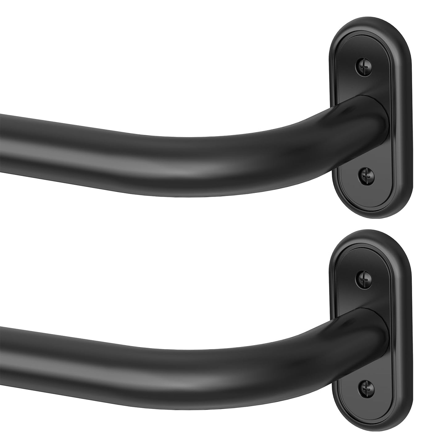 Wolistsa 2 Pack Curtain Rods 36-88 Inch, Black Wrap Around Blackout Curtain Rods for Windows, 1 Inch Adjustable Heavy Duty Room Darkening Window Treatment Rod for Bedroom, Living Room, Sliding Door
