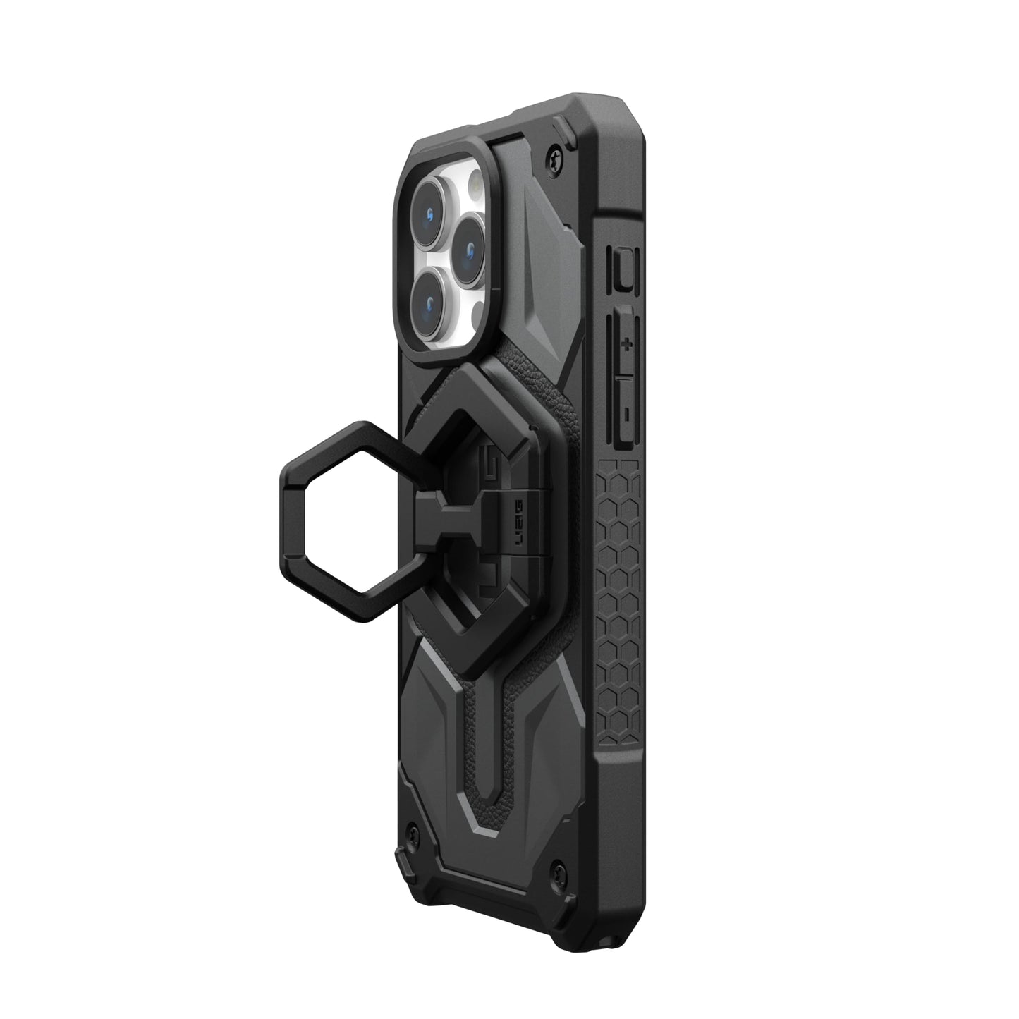 URBAN ARMOR GEAR UAG Magnetic Phone Ring Stand Compatible with MagSafe Magnet, Removable Metal Finger Ring Grip & 360 Rotation Adjustable Kickstand for iPhone 16/15/14/13, Galaxy S24/S23, Black/Black