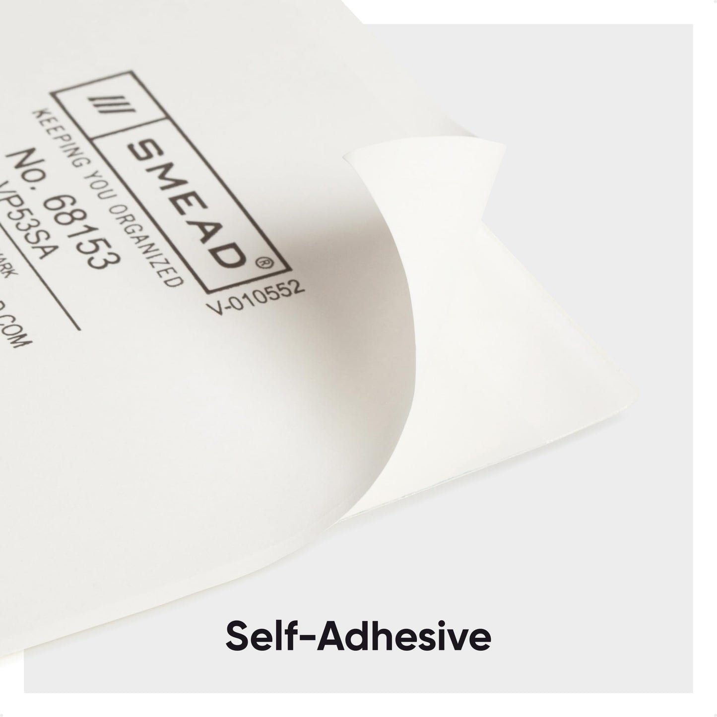 Smead Self-Adhesive Poly Pocket, Document Size, Clear Pockets, Storage Labels, 100 per Box, 135 Mm W x 92 Mm H, 68153