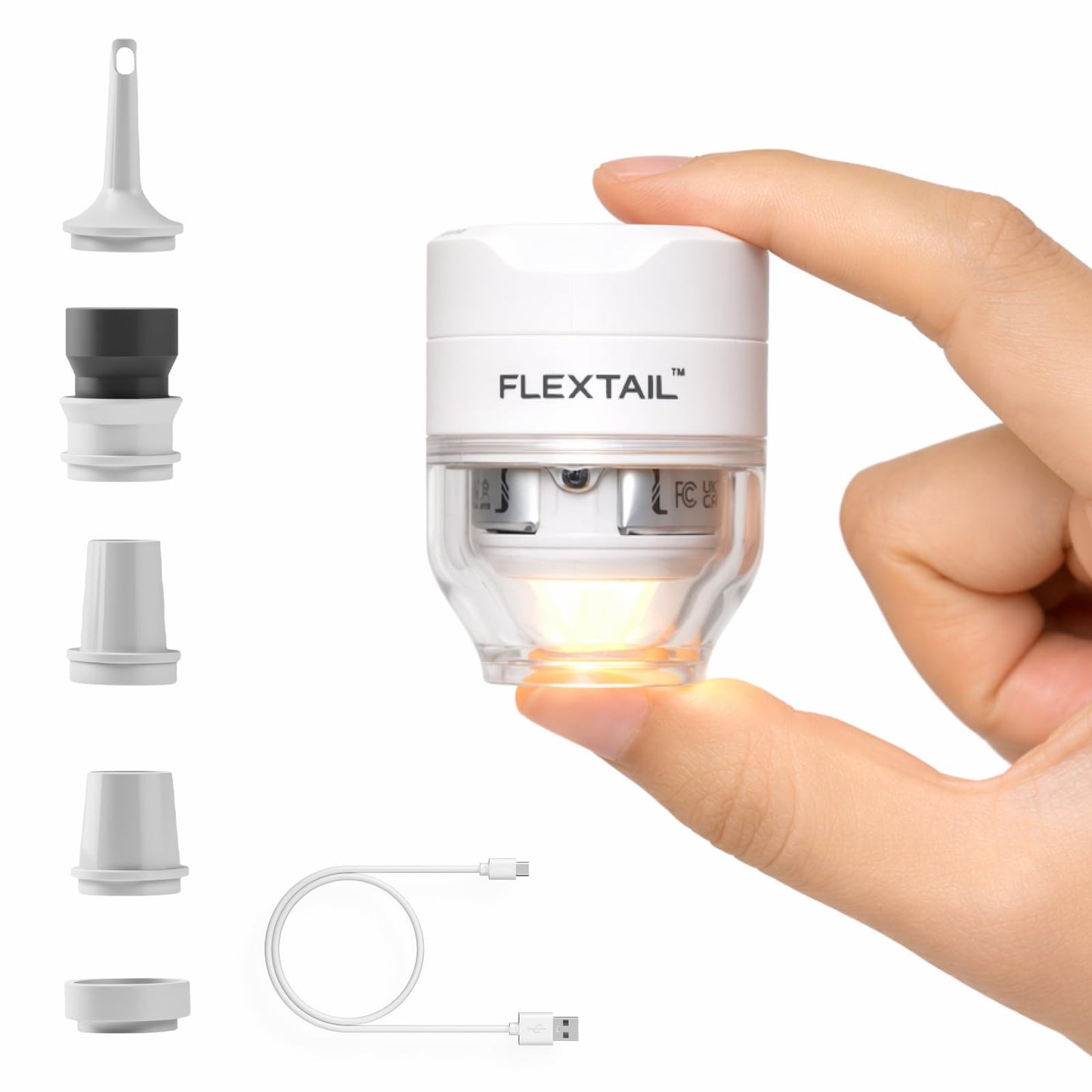 FLEXTAILGEAR Tiny Pump 3X Portable Air Pump for Inflatables, Advanced Low Noise Design, Air Mattress Pump with 5-Mode Light, Electric Air Pump for Camping Gear Pool Floats Sleeping Pads