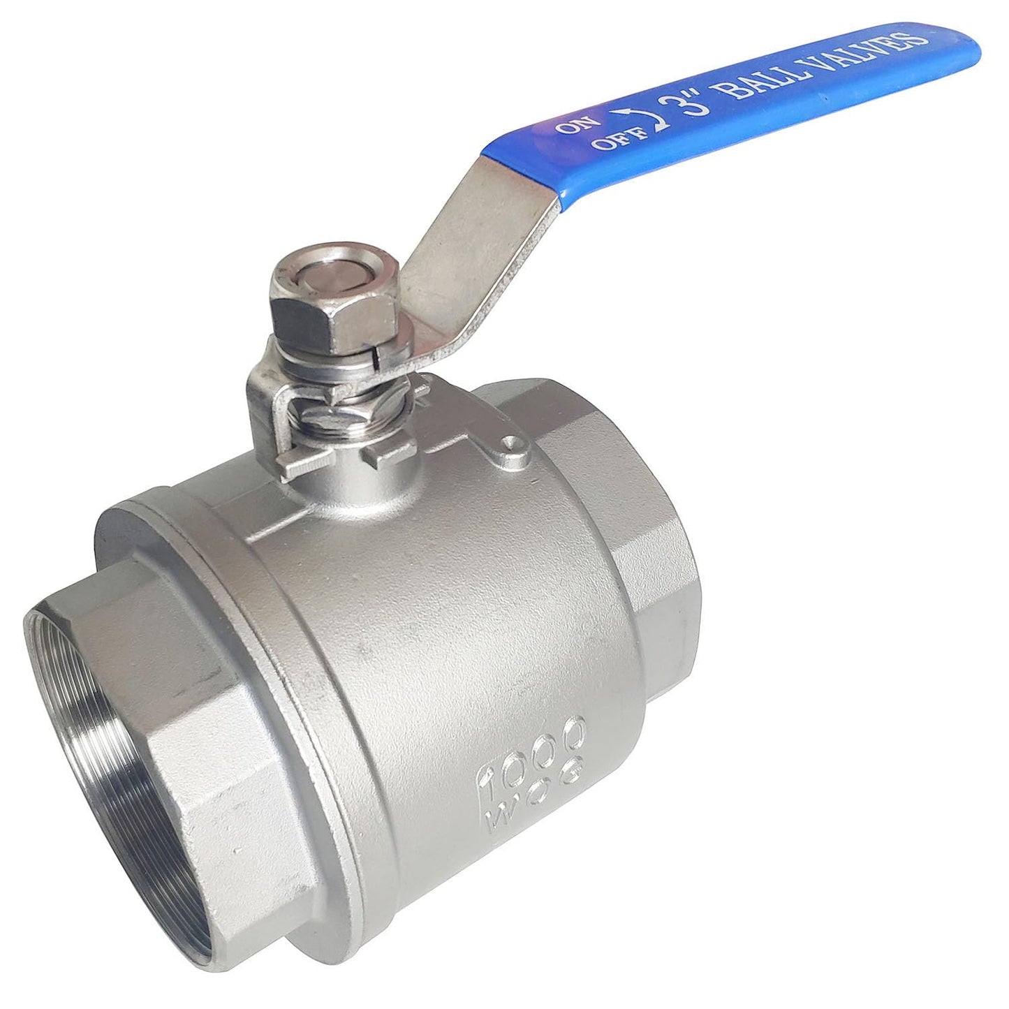 LOZOME 3" Full Port Ball Valves 316 Stainless Steel NPT Female Thread Ball Valve for Water, Oil, and Gas WOG1000