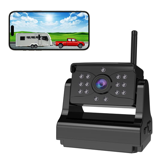 Wireless Backup Camera, Ultra Strong WiFi Signal Clear Picture Magnetic Rechargeable Rear View Reverse Back up Camera for Hitch Gooseneck Travel Boat Horse Trailer Truck Camper RV Pickup iPhone