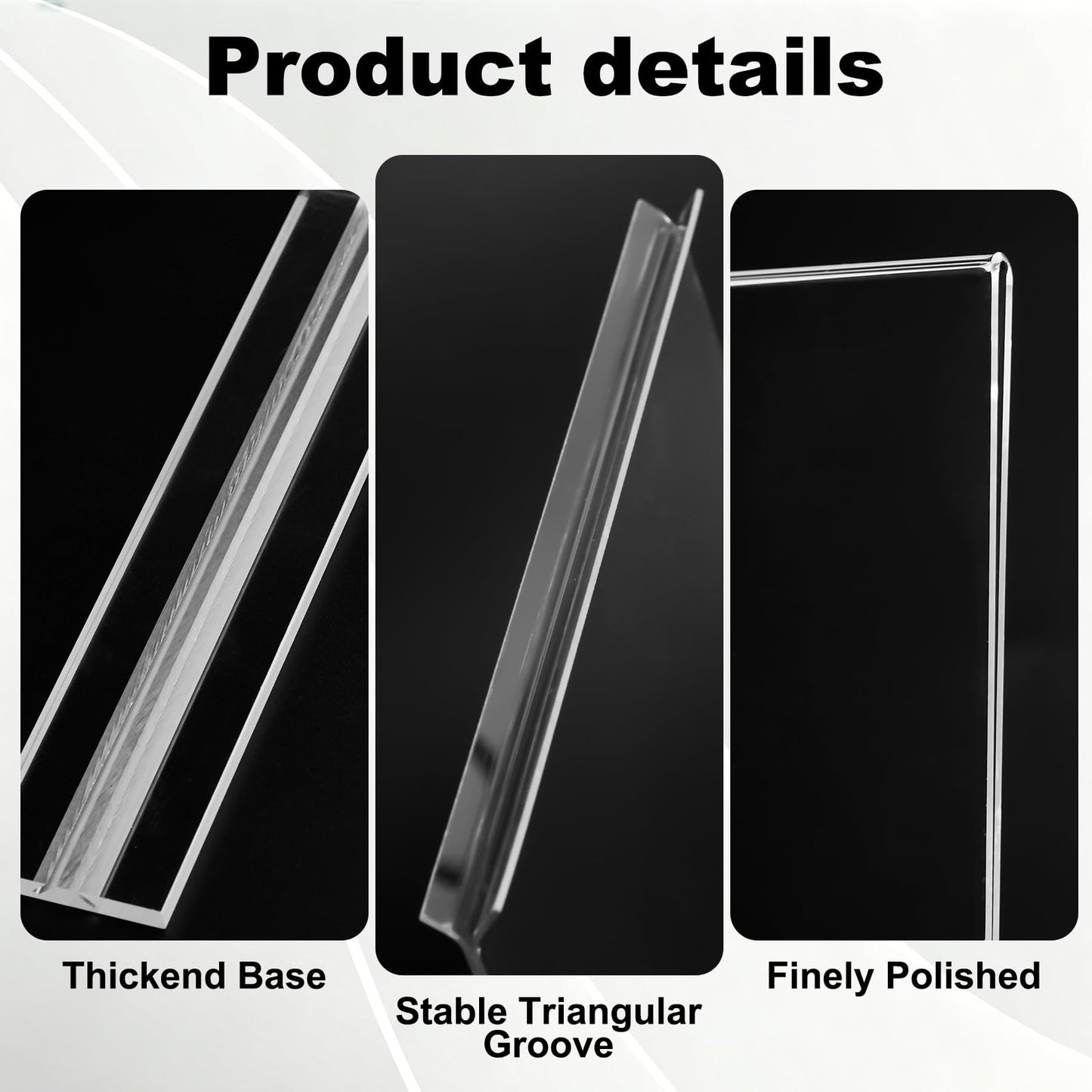 xydstay 12pack Acrylic Sign Holder 8.5 X 11, Vertical T Shape Clear Plastic Paper Sign Holder, Menu Holder Display Stand, FLyer Table Sign Holder for Restaurant, Office, School, Store and Home Use
